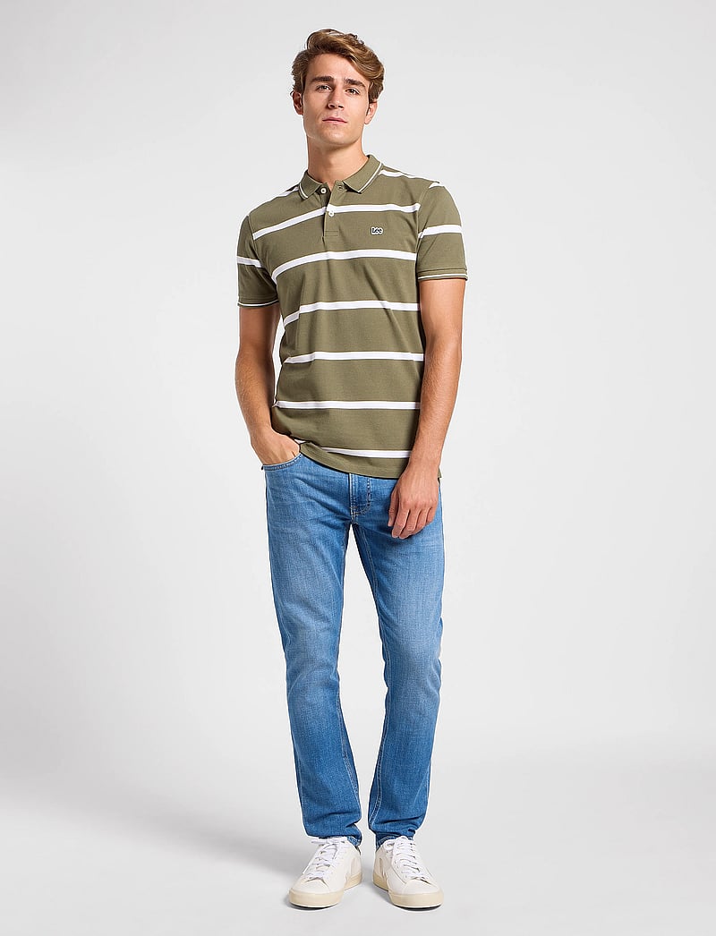 Lee Jeans - Pique Polo - short-sleeved polos - mercantile green stripe - 4