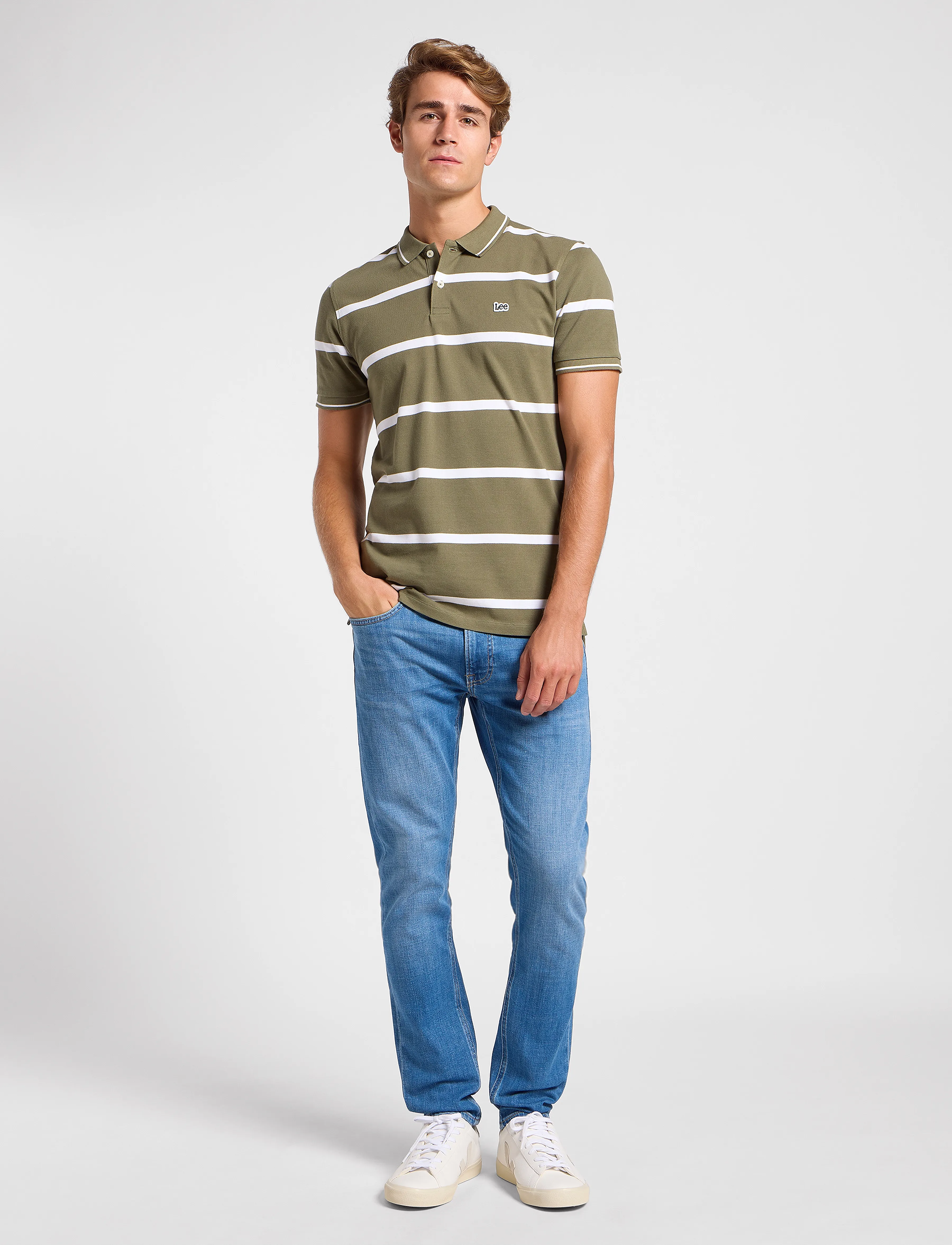 Lee Jeans - Pique Polo - laveste priser - mercantile green stripe - 4
