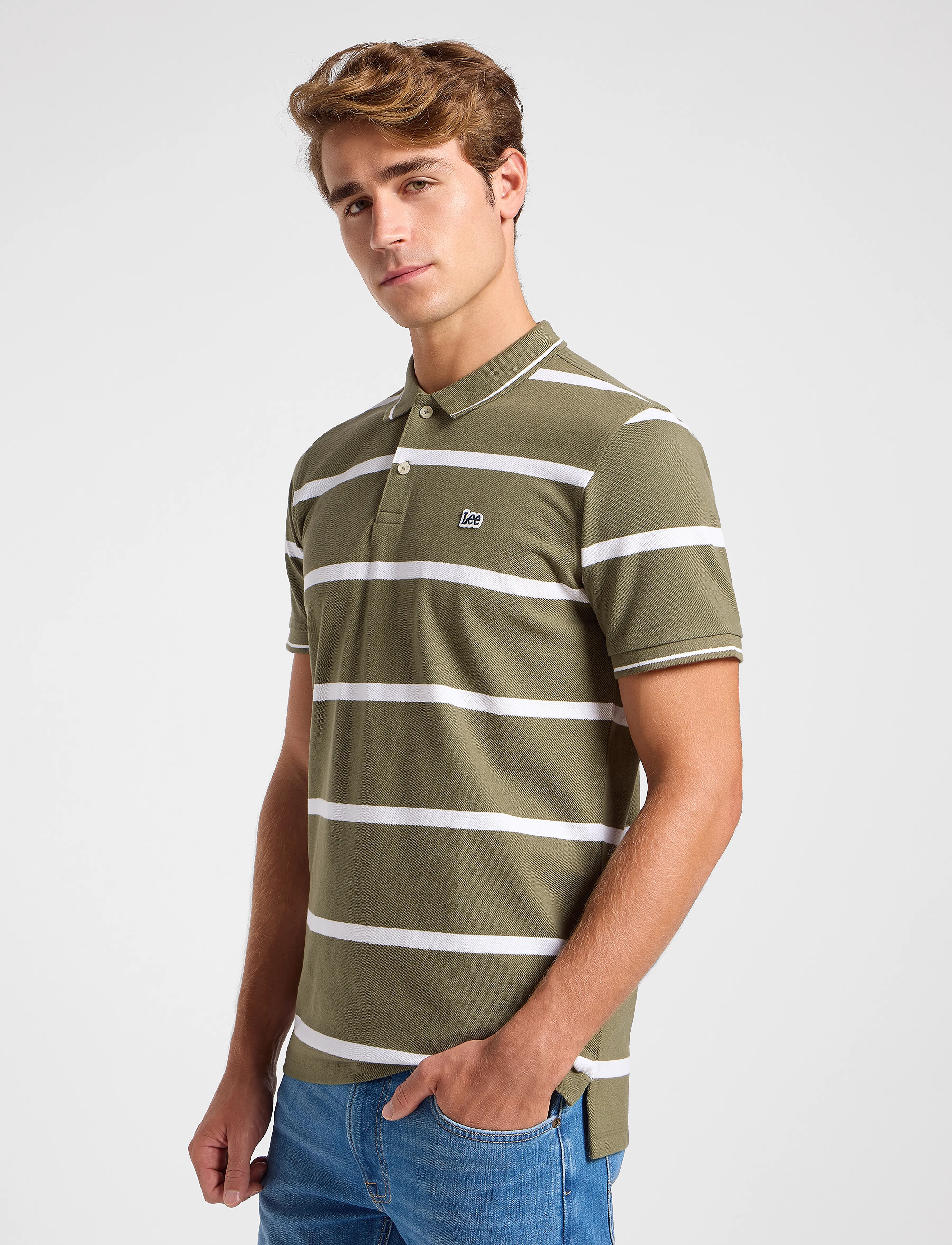 Lee Jeans - Pique Polo - laveste priser - mercantile green stripe - 5