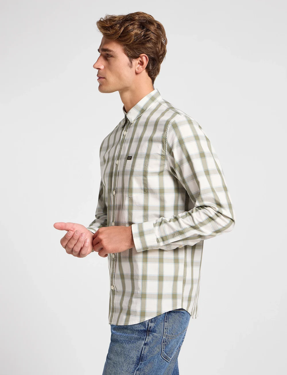 Lee Jeans - Lee Button Down - rutiga skjortor - ecru - 5