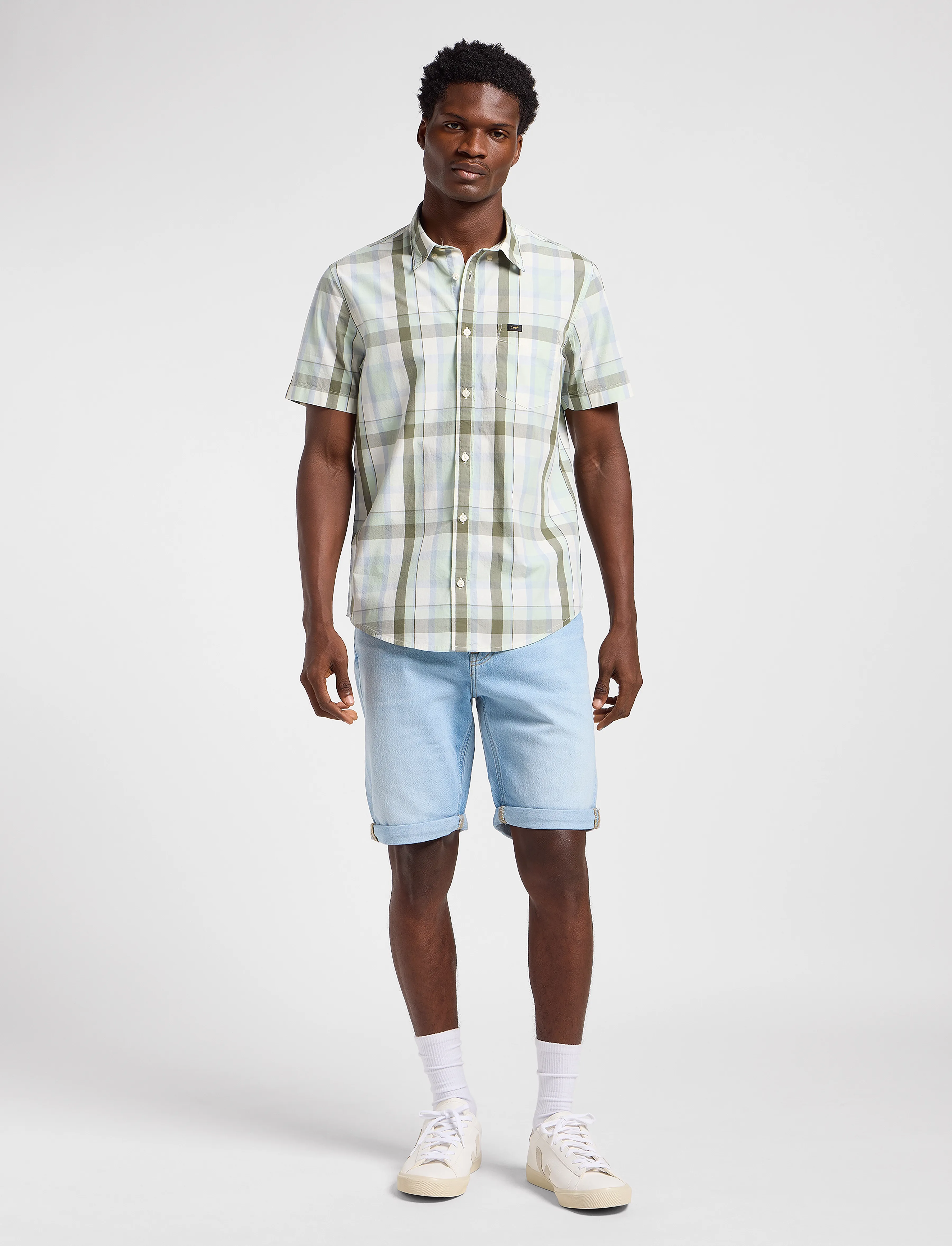 Lee Jeans - Lee Button Down Ss - herren - concrete sage - 4