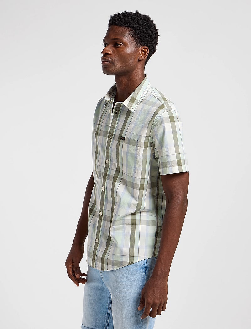 Lee Jeans - Lee Button Down Ss - kortärmade skjortor - concrete sage - 5