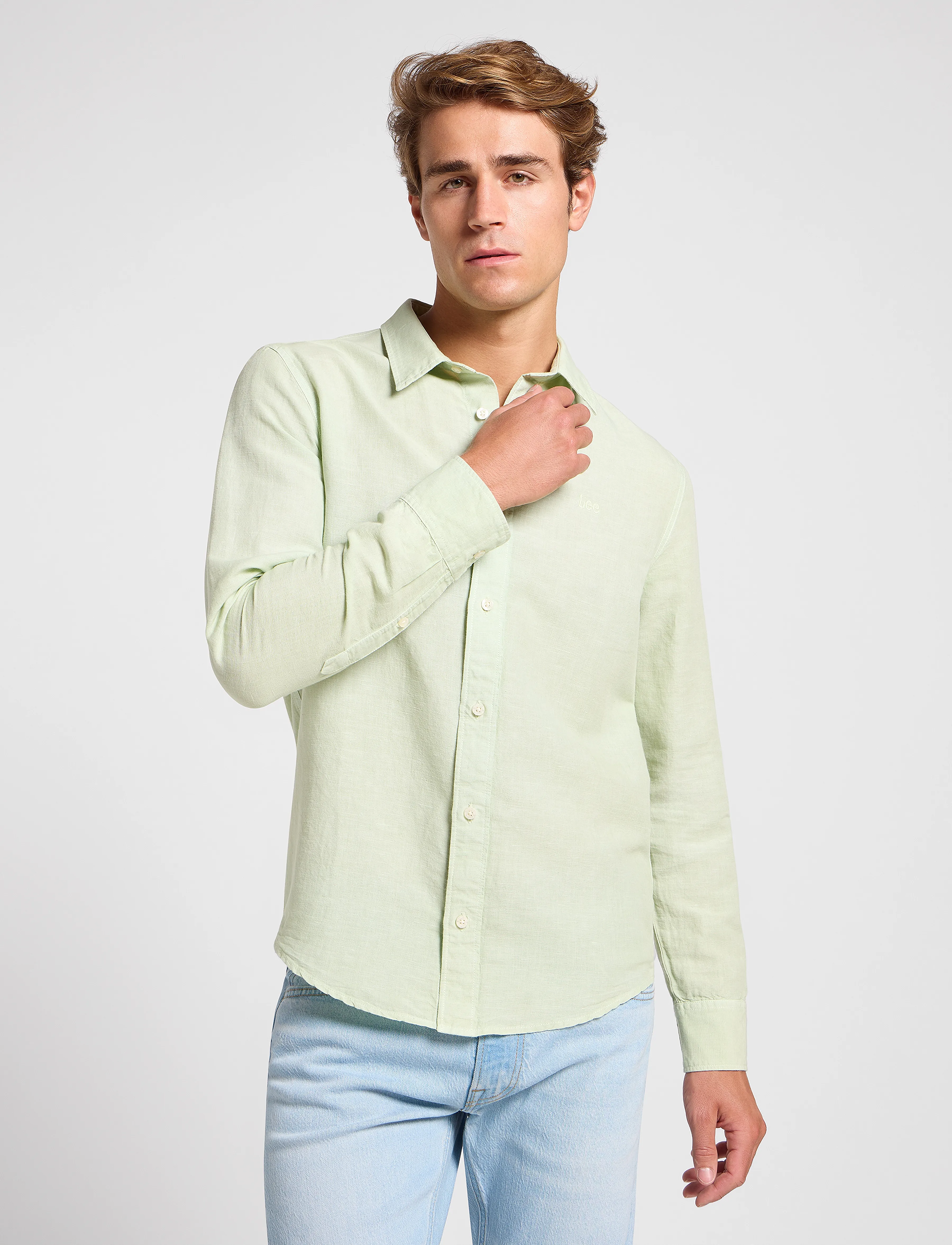 Lee Jeans Patch Shirt - Skjorter - SOFT SAGE / green