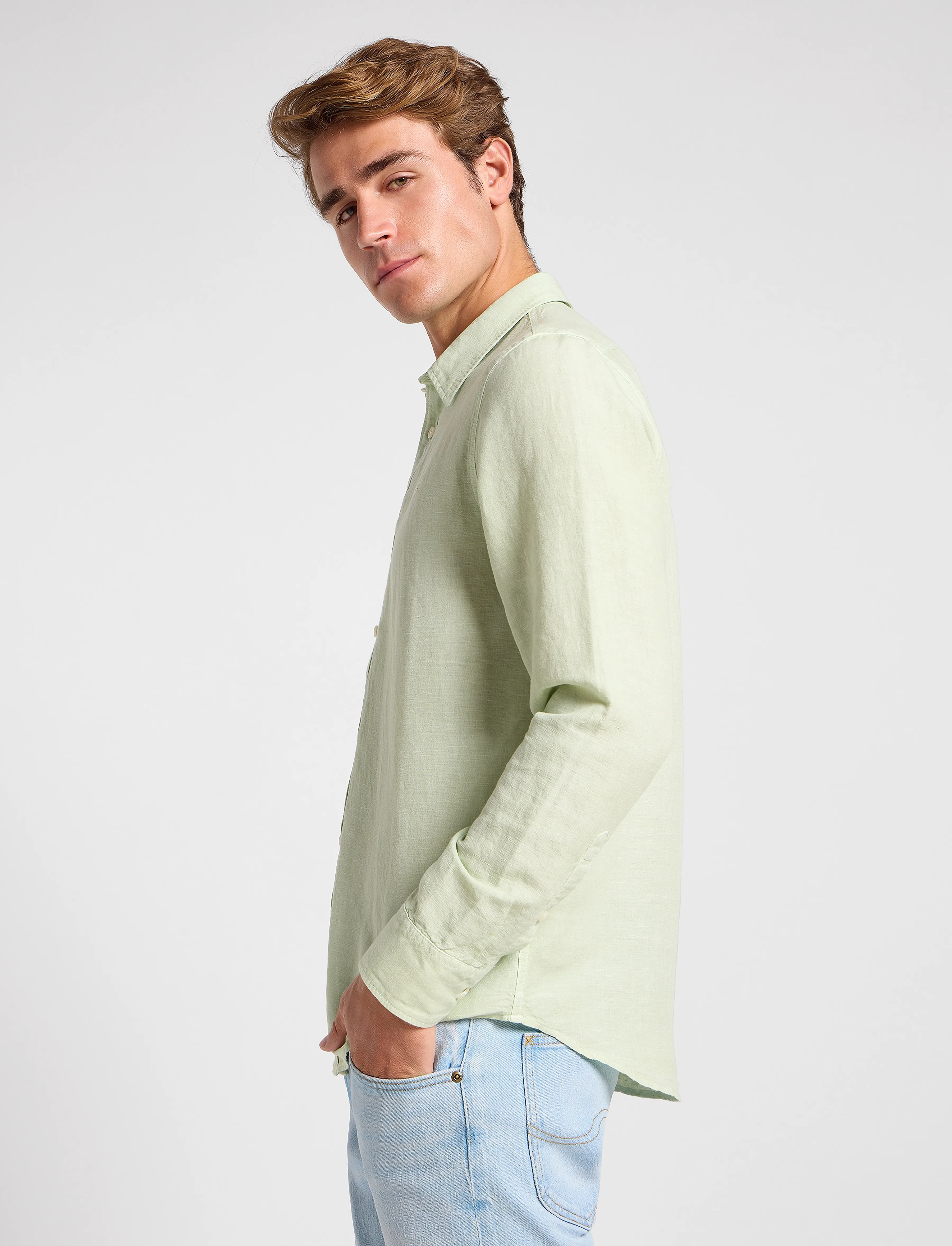 Lee Jeans - Patch Shirt - linskjorter - soft sage - 5