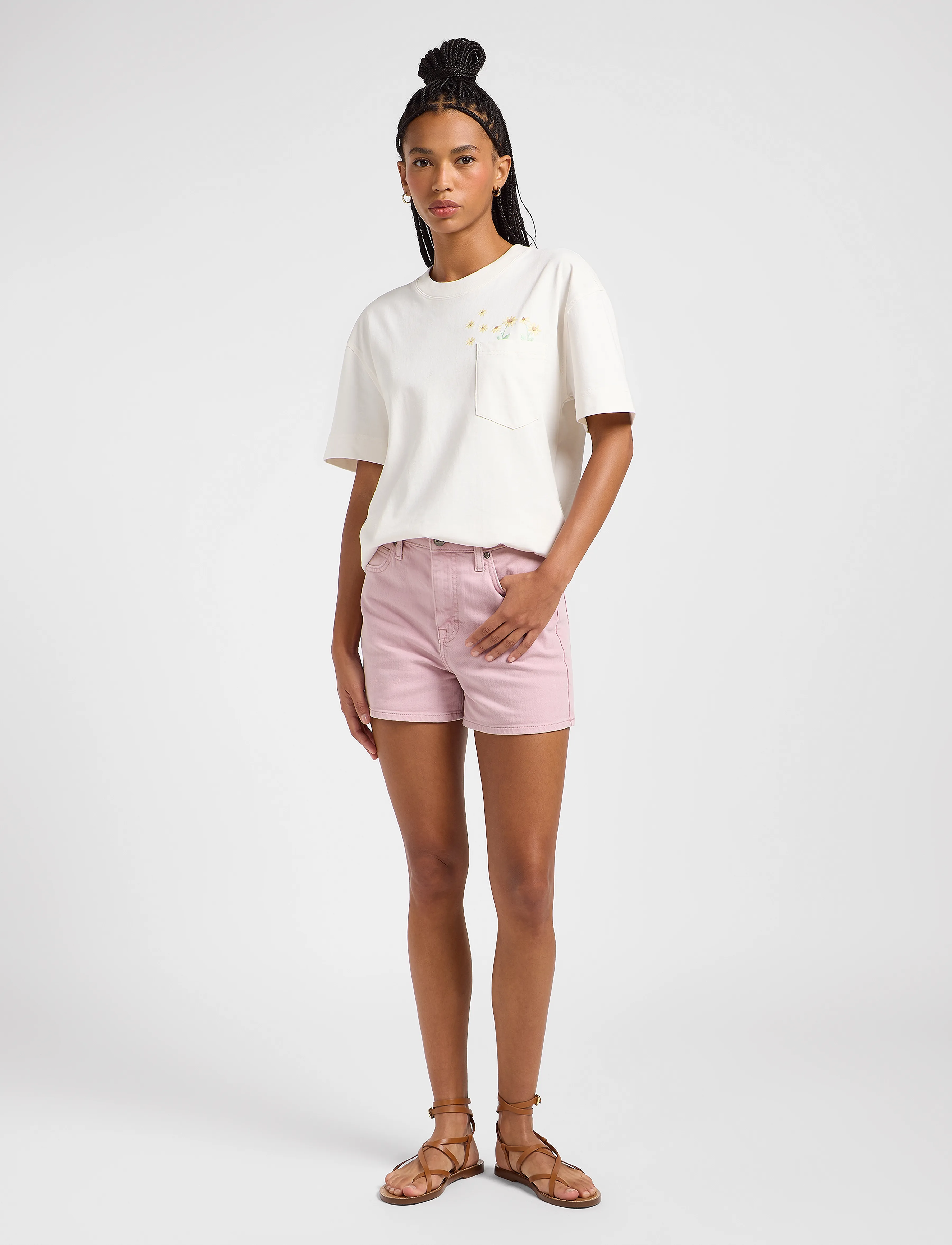 Lee Jeans - Embroidery Pocket Tee - ecru - 4
