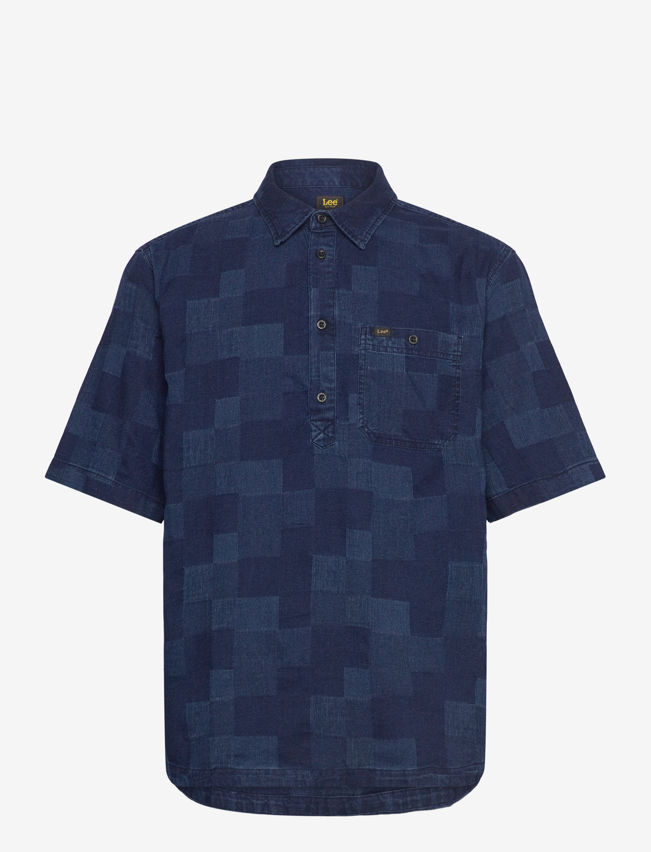 Lee Jeans - Popover Shirt Ss - kurzarmhemden - indigo patchwork dobby - 1