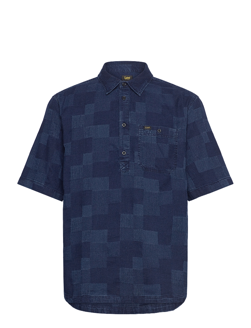 Lee Jeans - Popover Shirt Ss - kurzarmhemden - indigo patchwork dobby - 1