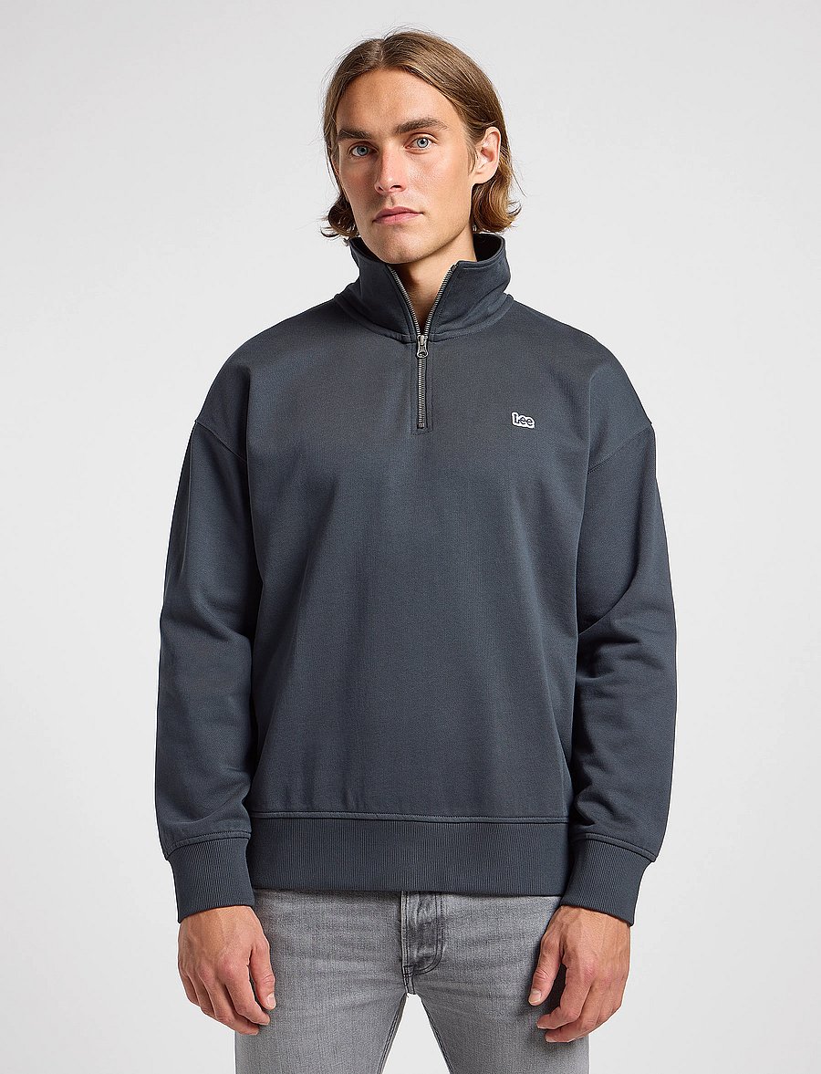 Lee Jeans - Half Zip Sweatshirt - puhkuse põhitooted - washed black - 0