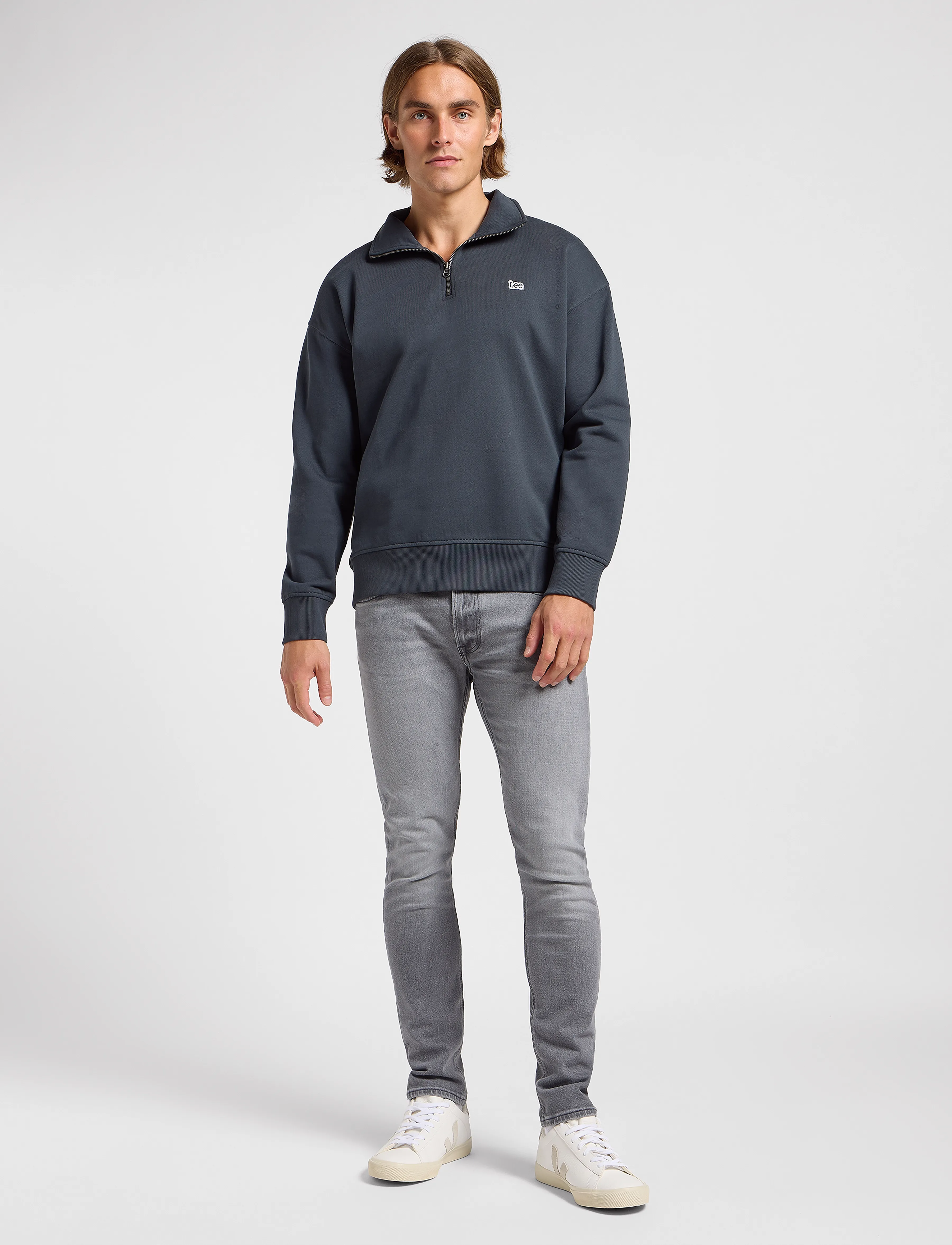 Lee Jeans - Half Zip Sweatshirt - svetarit - washed black - 4