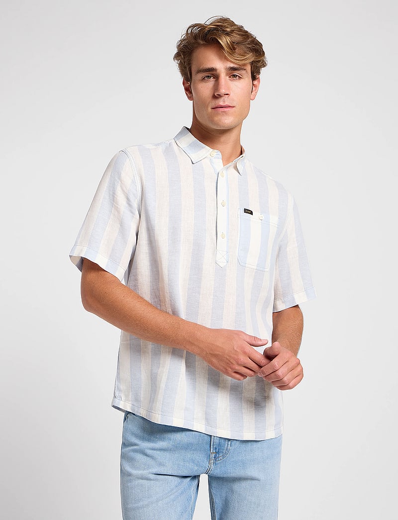 Lee Jeans - Popover Shirt Ss - linneskjortor - shy blue - 0