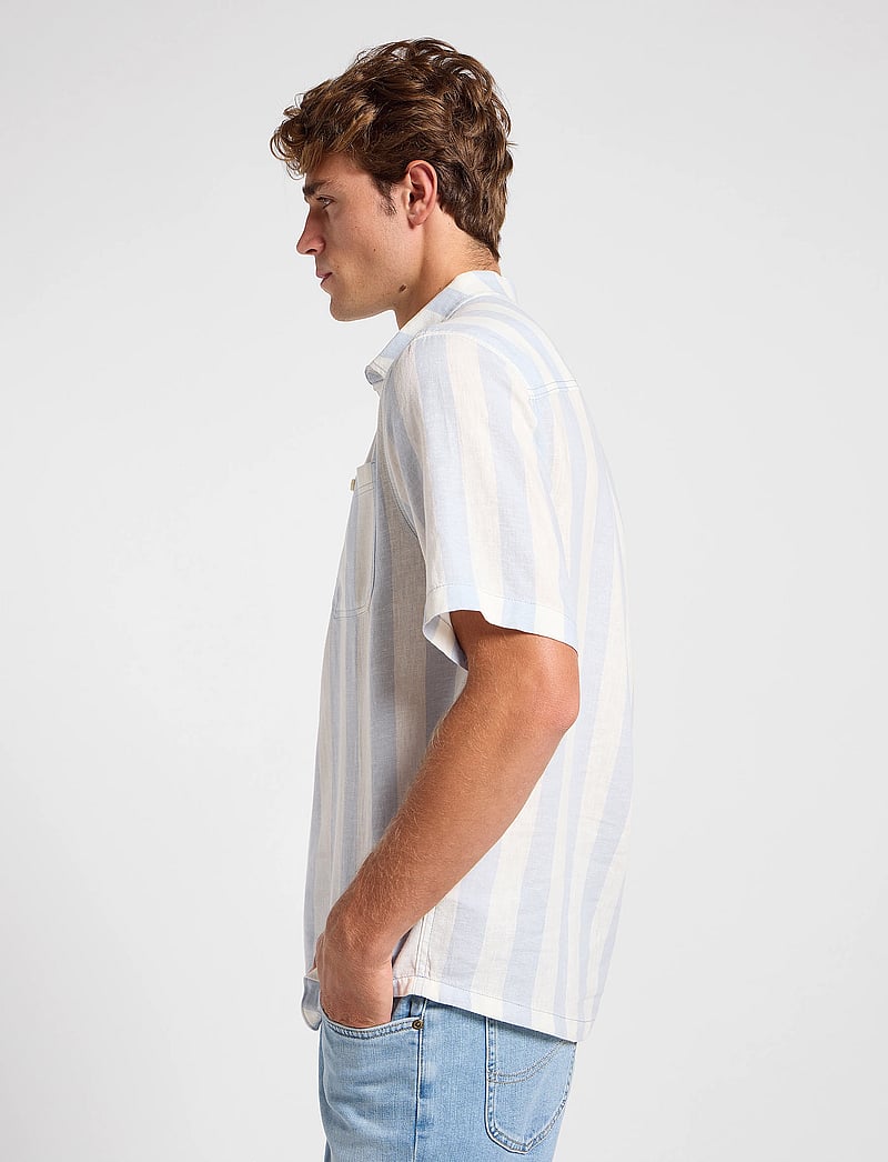 Lee Jeans - Popover Shirt Ss - linneskjortor - shy blue - 5