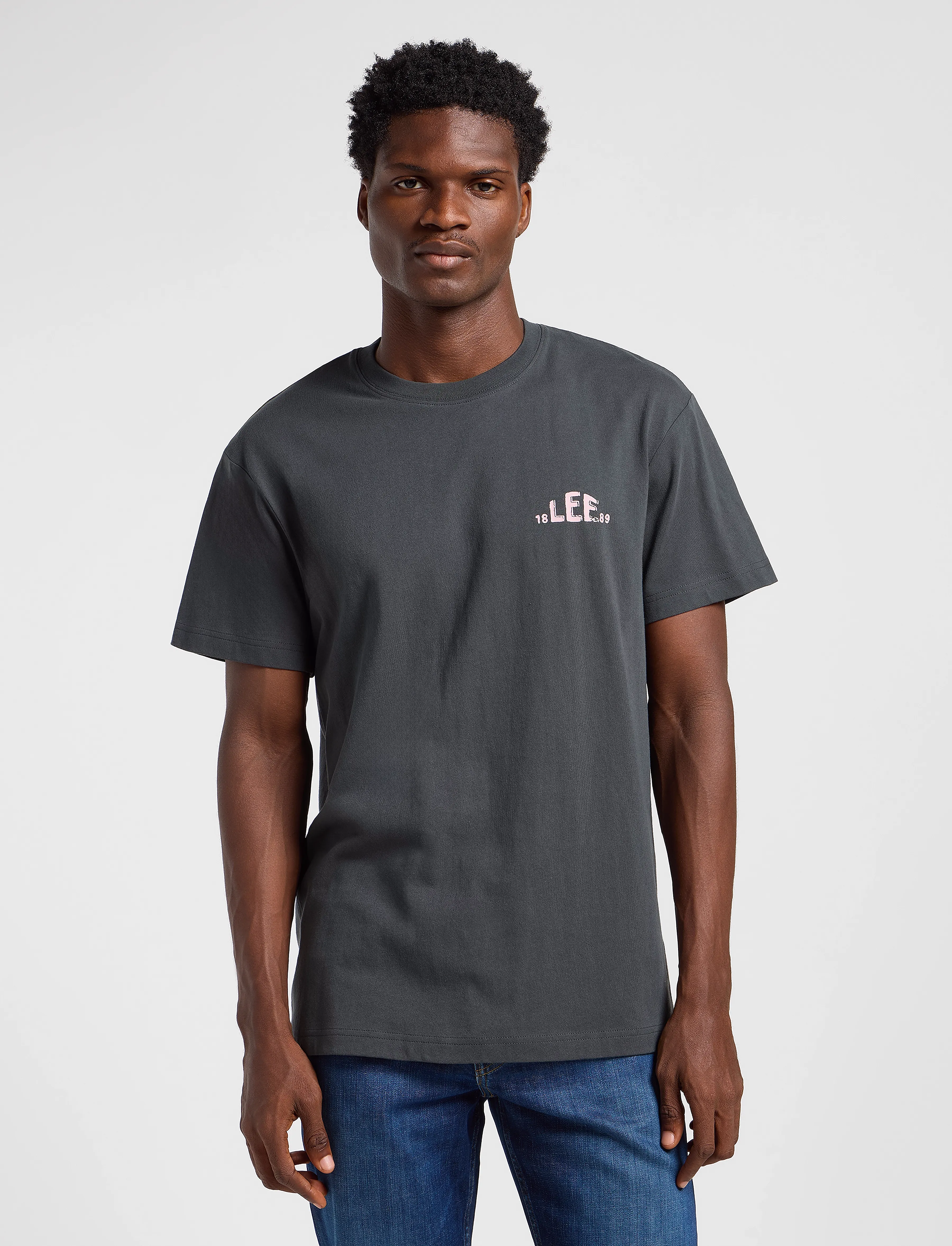 Lee Jeans Regular Logo Tee - Kleidung - WASHED BLACK / black