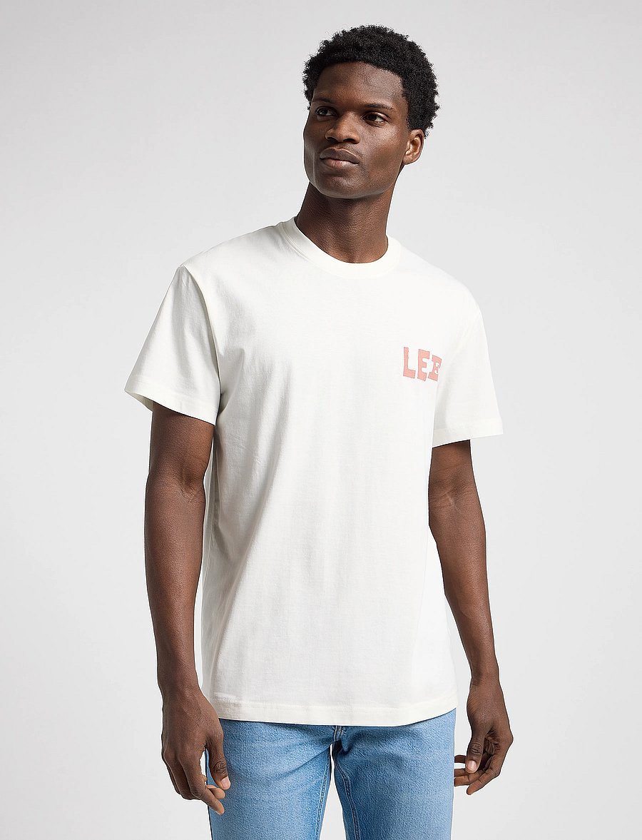 Lee Jeans - Relaxed Graphic Tee - ecru - 0