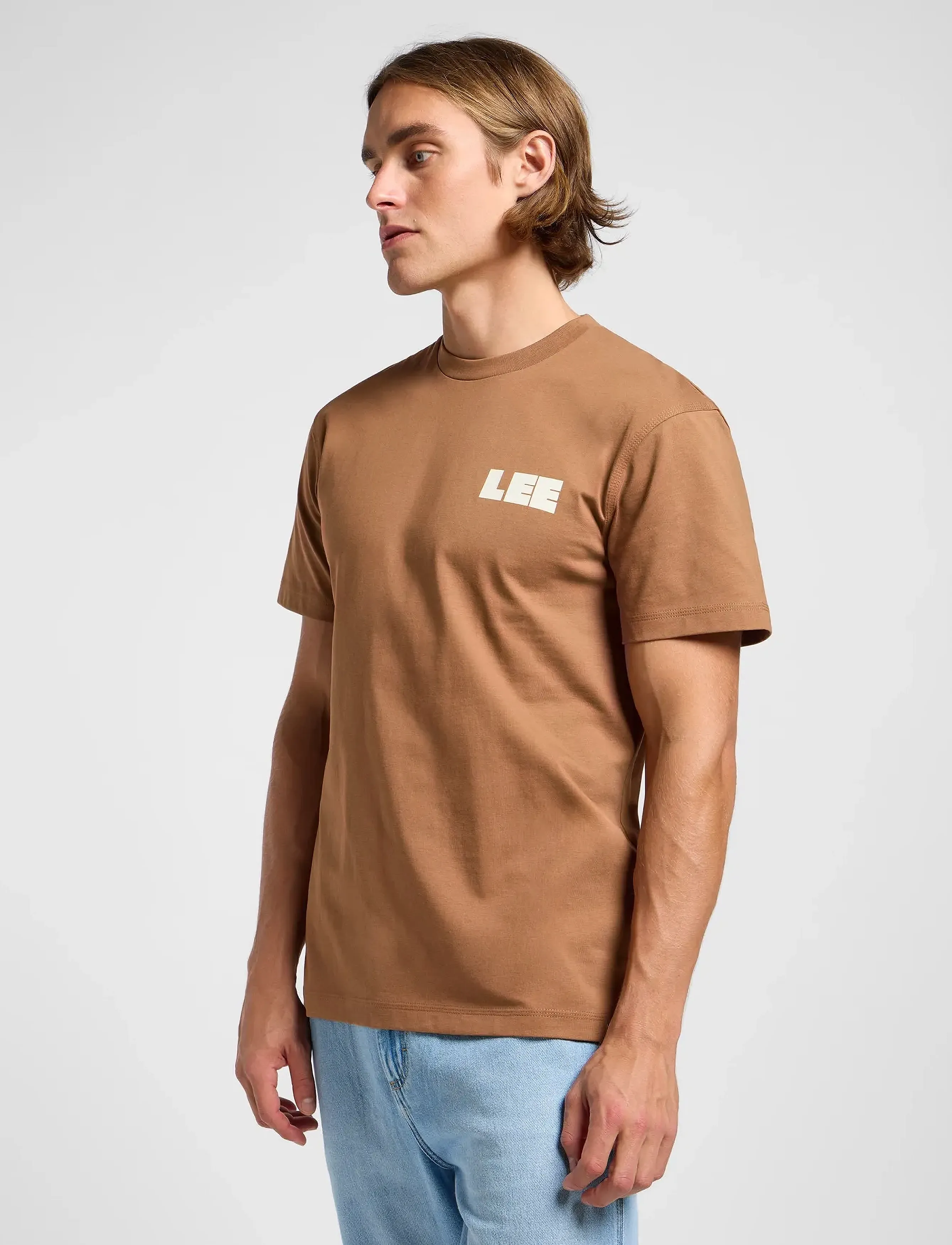 Lee Jeans - WW GRAPHIC TEE - laveste priser - burlwood - 4