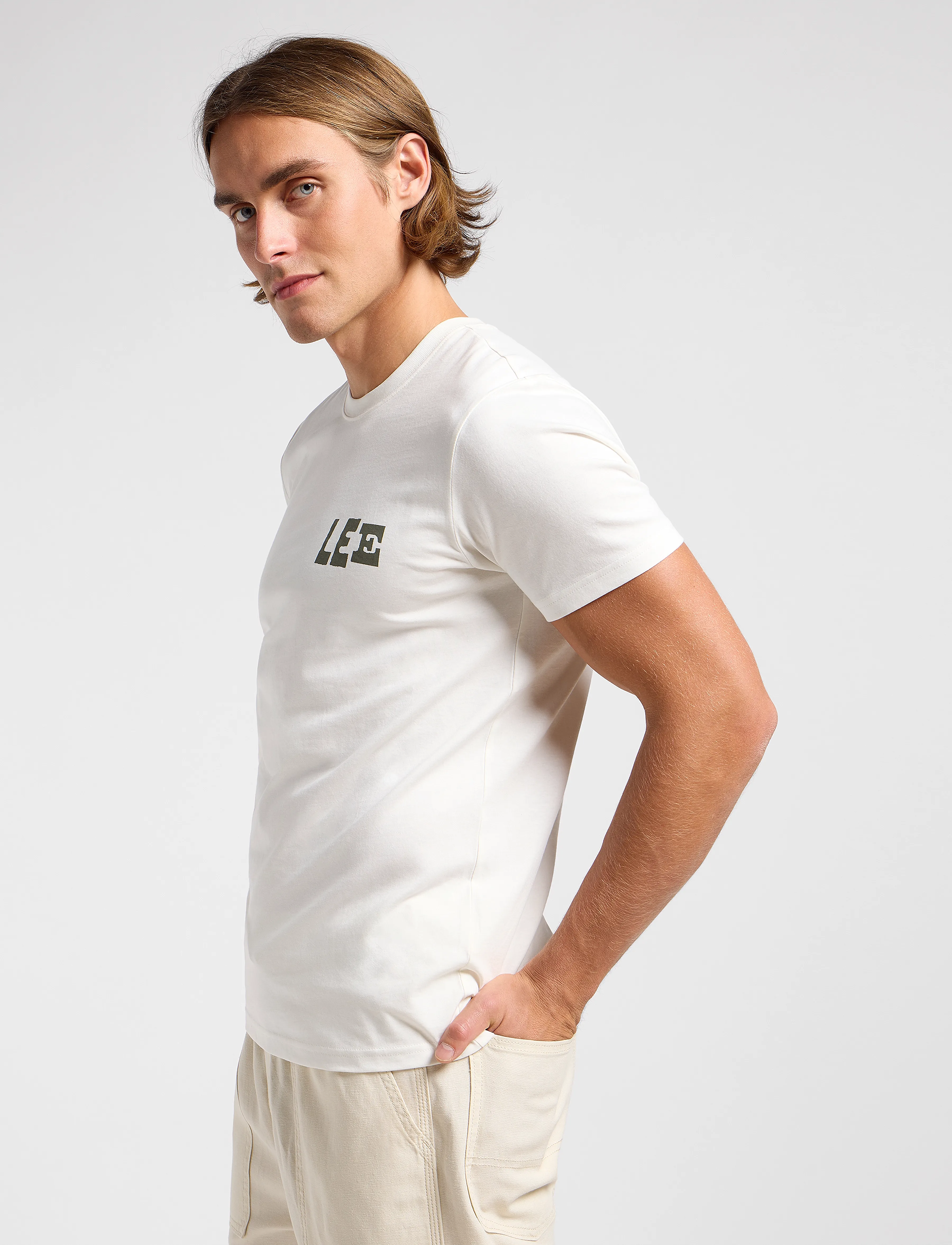 Lee Jeans - Regular Graphic Tee - ecru - 4