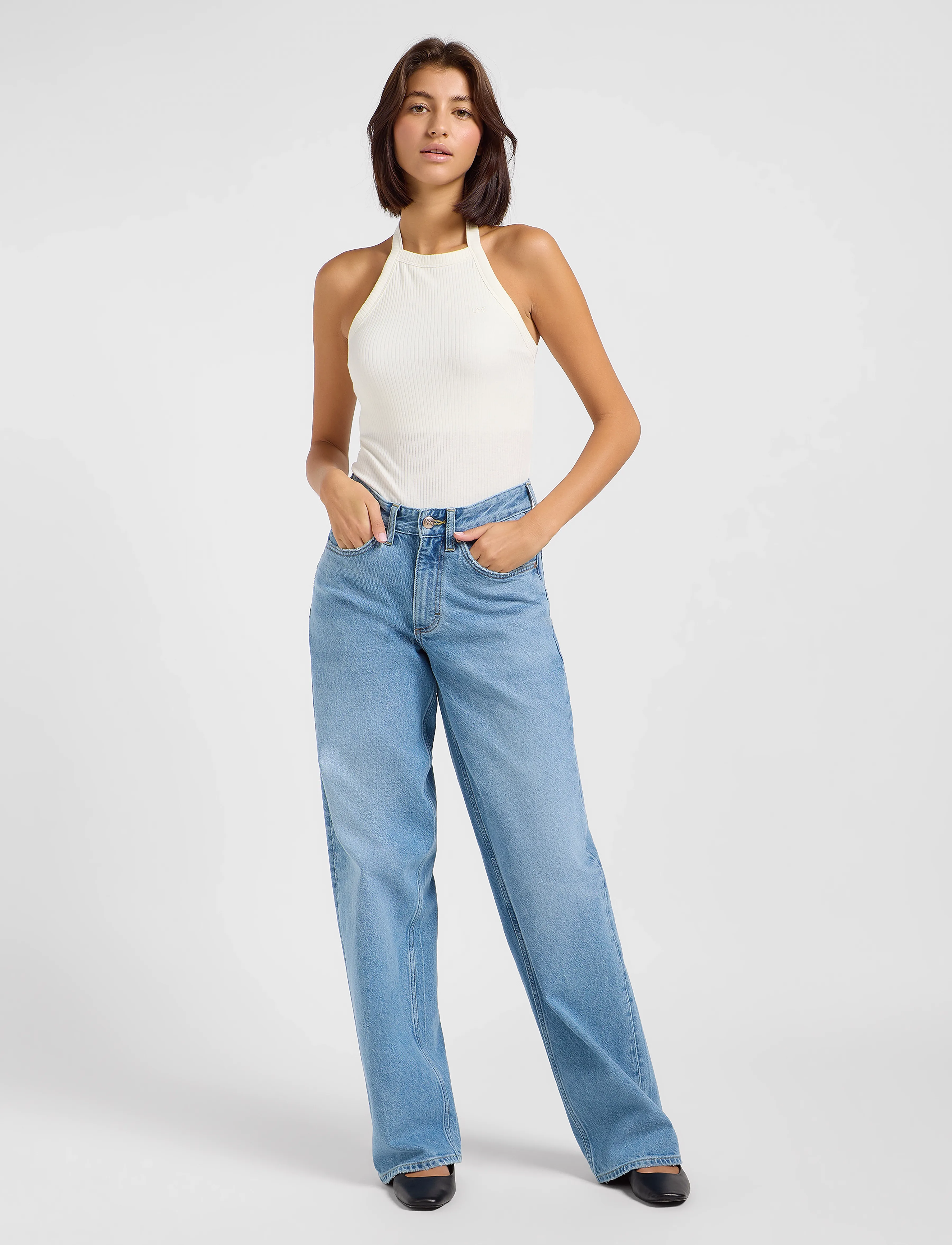 Lee Jeans - Rider Loose - proste dżinsy - blue koi - 4