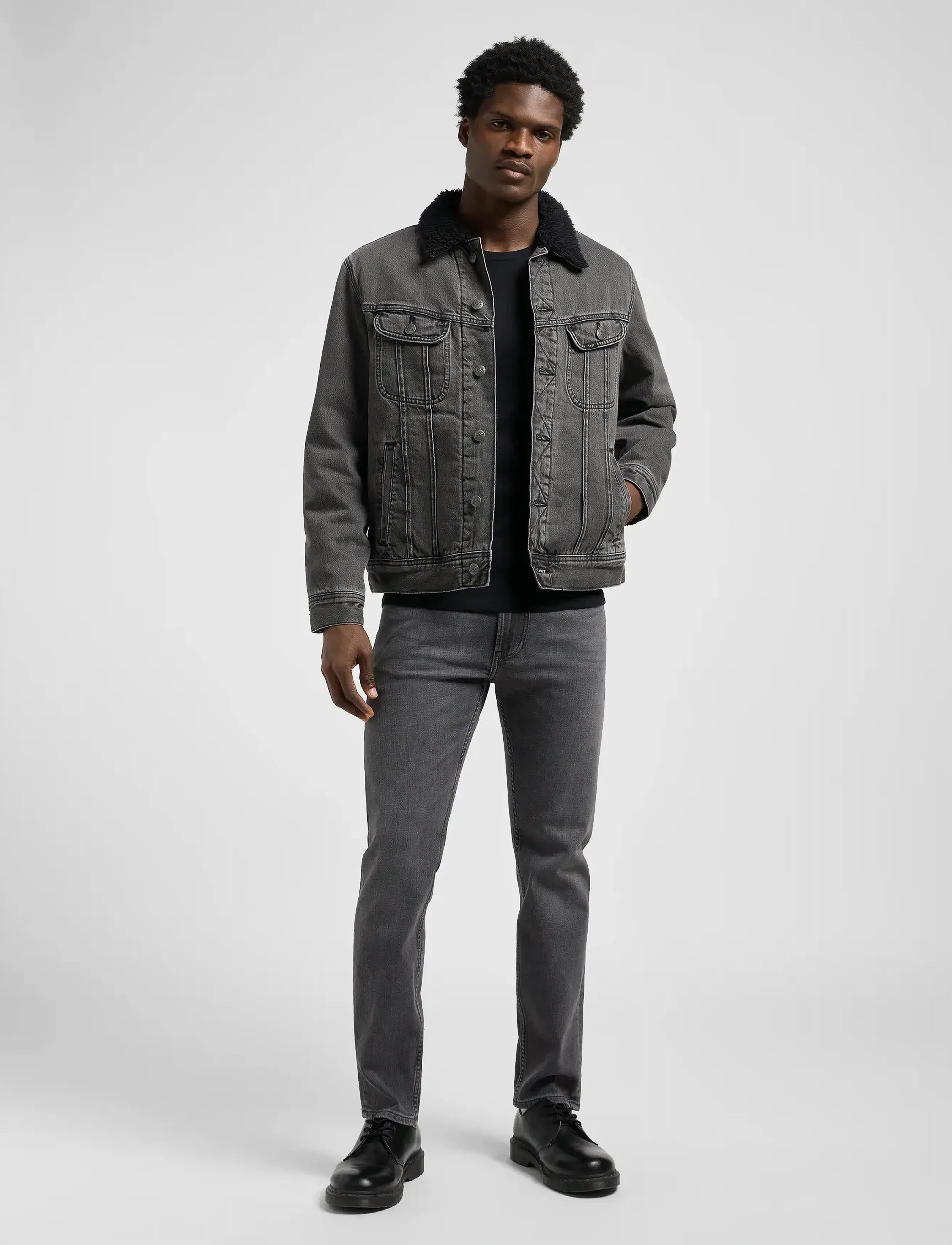 Lee Jeans - SHERPA JACKET - frühlingsjacken - deep obsidian - 3
