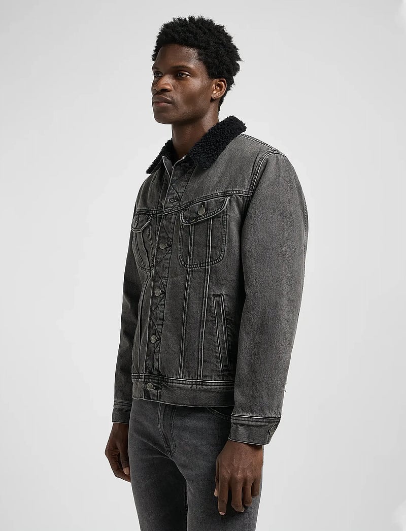 Lee Jeans - SHERPA JACKET - forede denimjakker - deep obsidian - 4