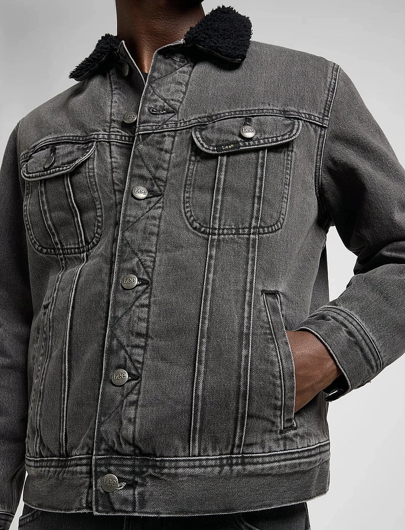 Lee Jeans - SHERPA JACKET - forede denimjakker - deep obsidian - 5