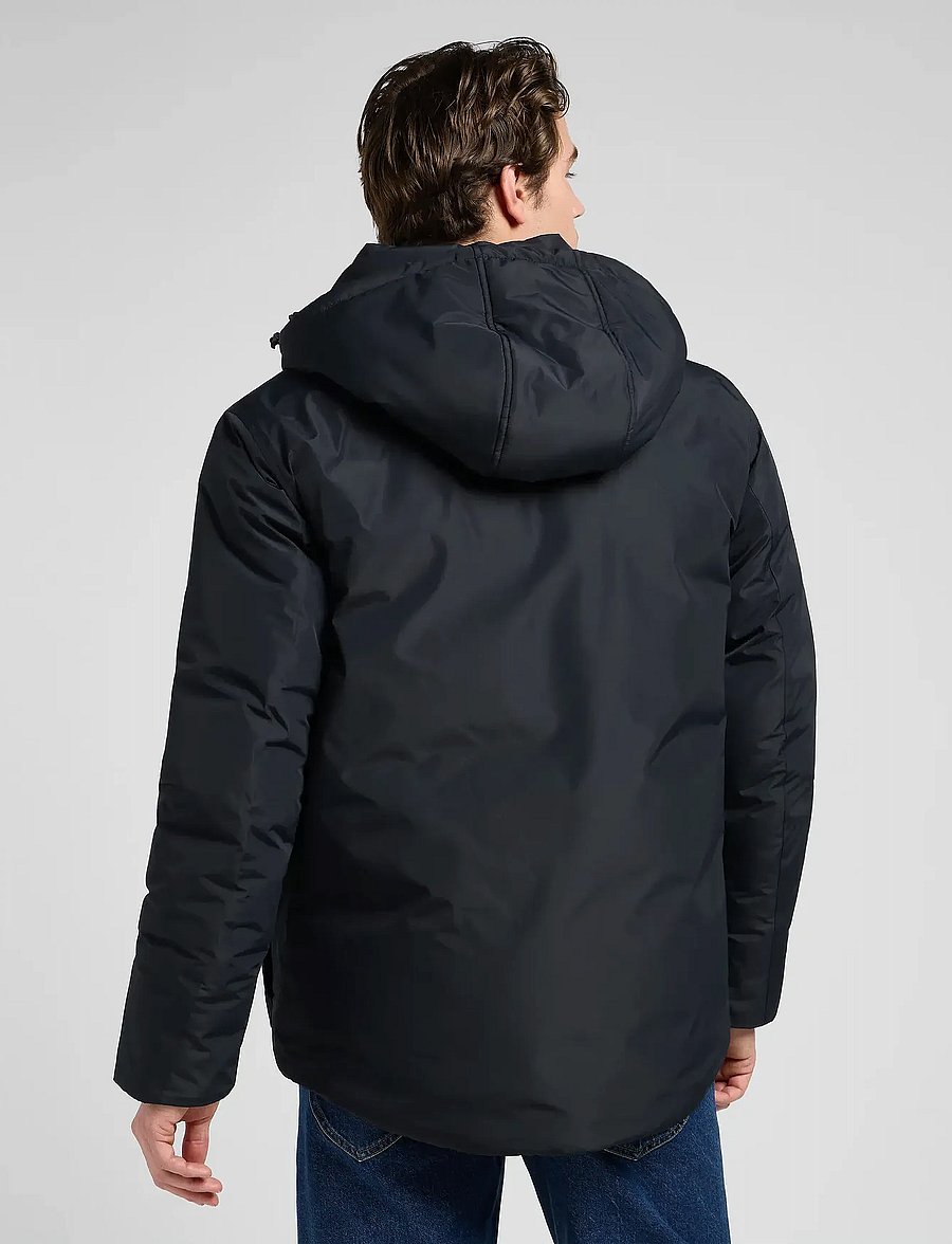 Lee Jeans - HOODED SHORT PUFFER - daunenjacken - black - 2
