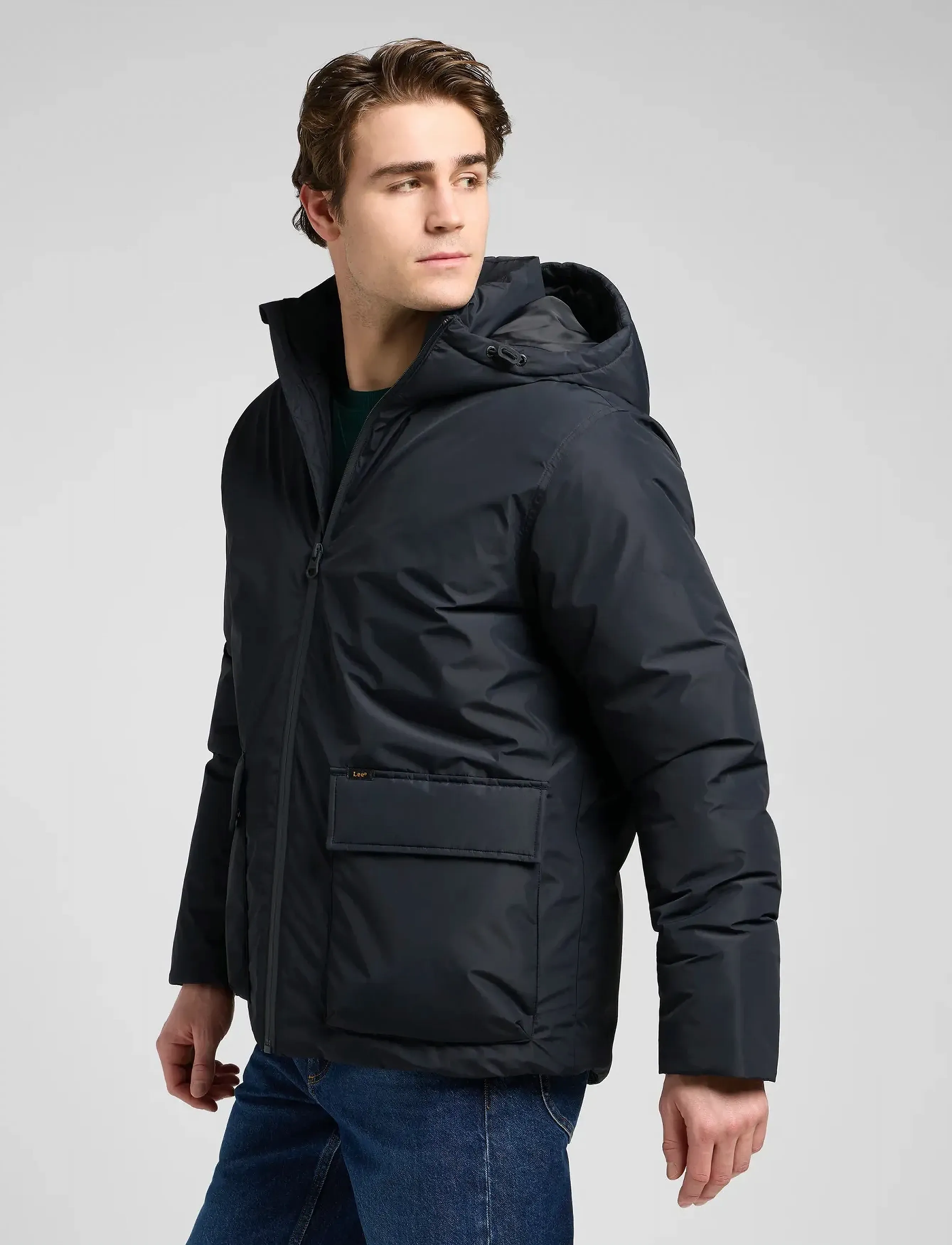 Lee Jeans - HOODED SHORT PUFFER - dunjackor - black - 4