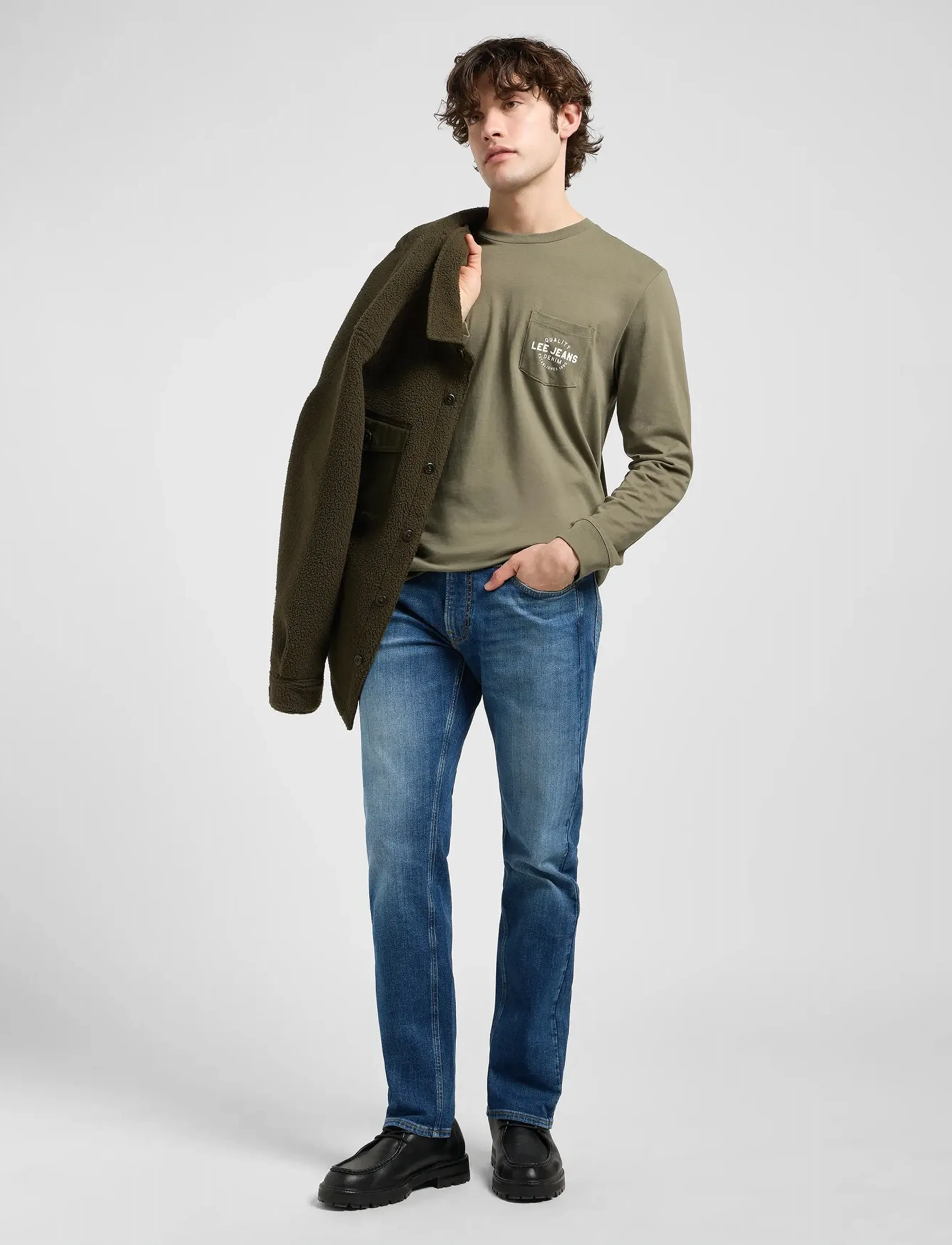 Lee Jeans - LS POCKET LOGO TEE - alhaisimmat hinnat - mercantile green - 4