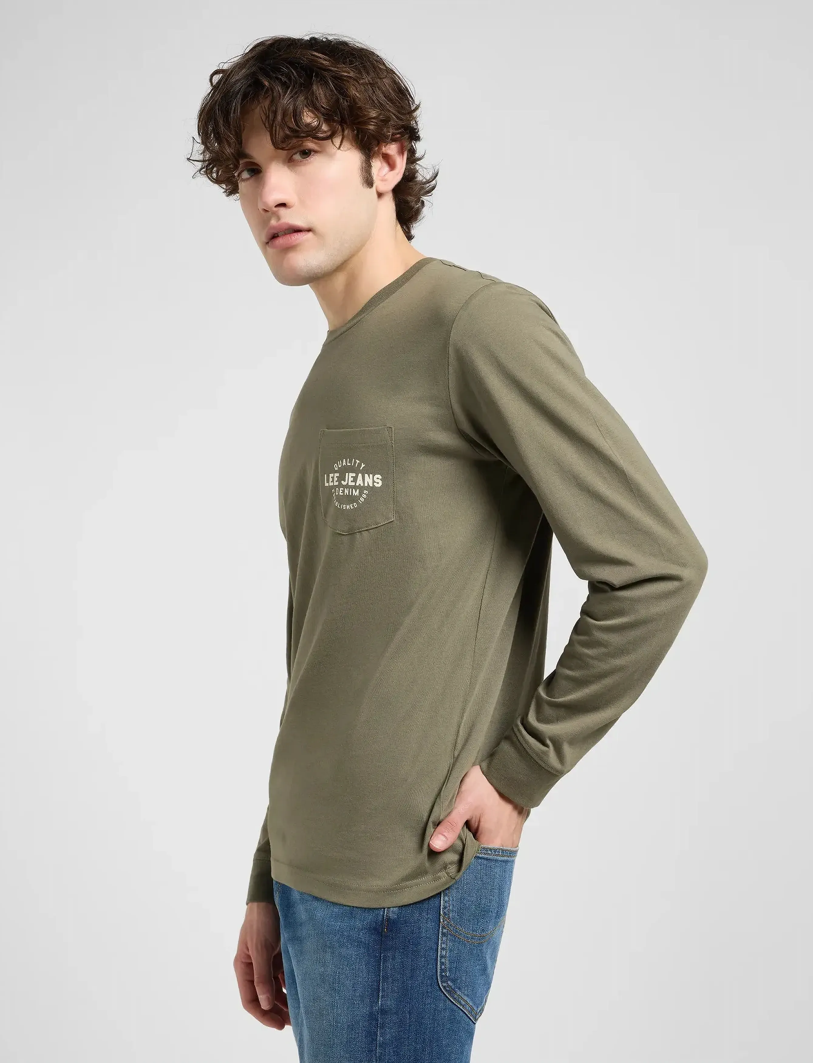 Lee Jeans - LS POCKET LOGO TEE - alhaisimmat hinnat - mercantile green - 5