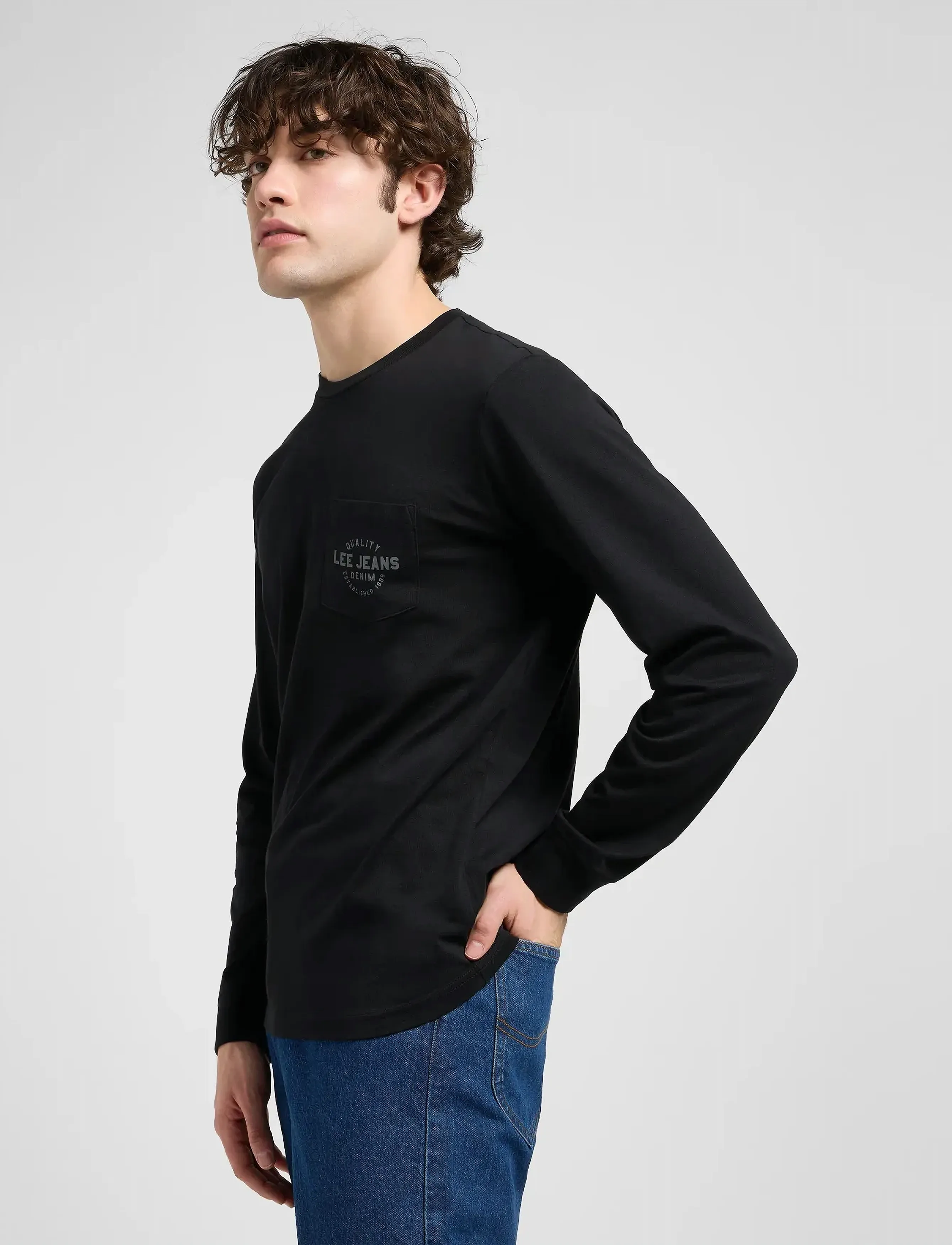 Lee Jeans - LS POCKET LOGO TEE - geburtstagsgeschenke - unionall black - 5