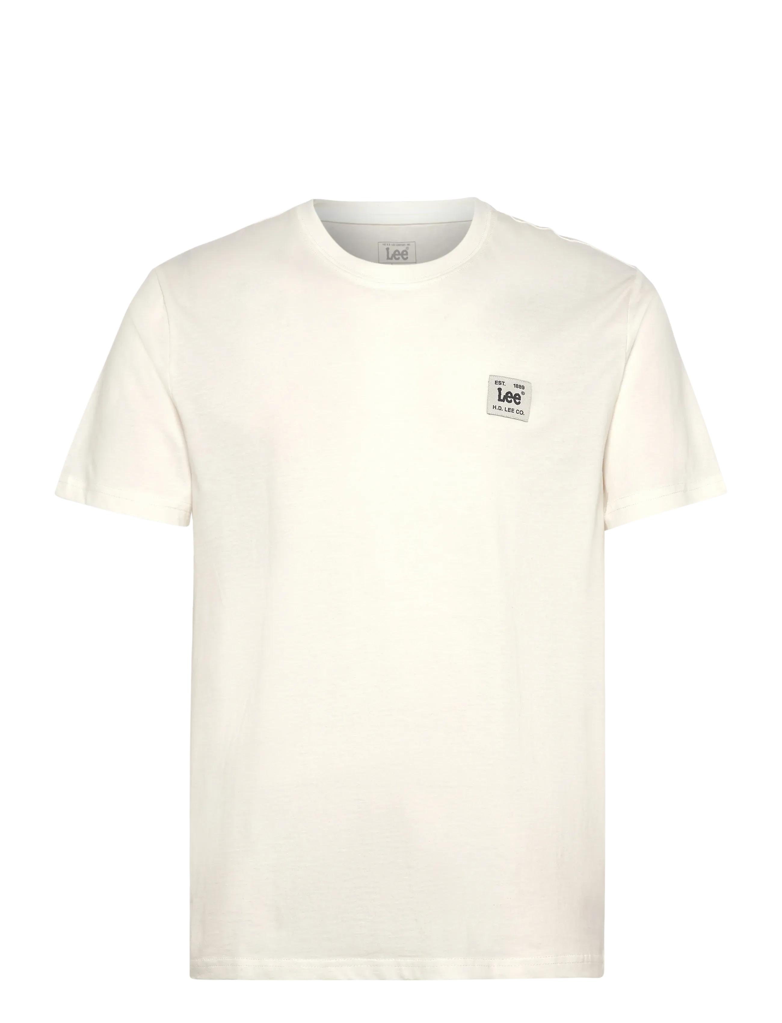 Lee Jeans REGULAR TEE WOVEN LABEL - T-shirts - ECRU / cream