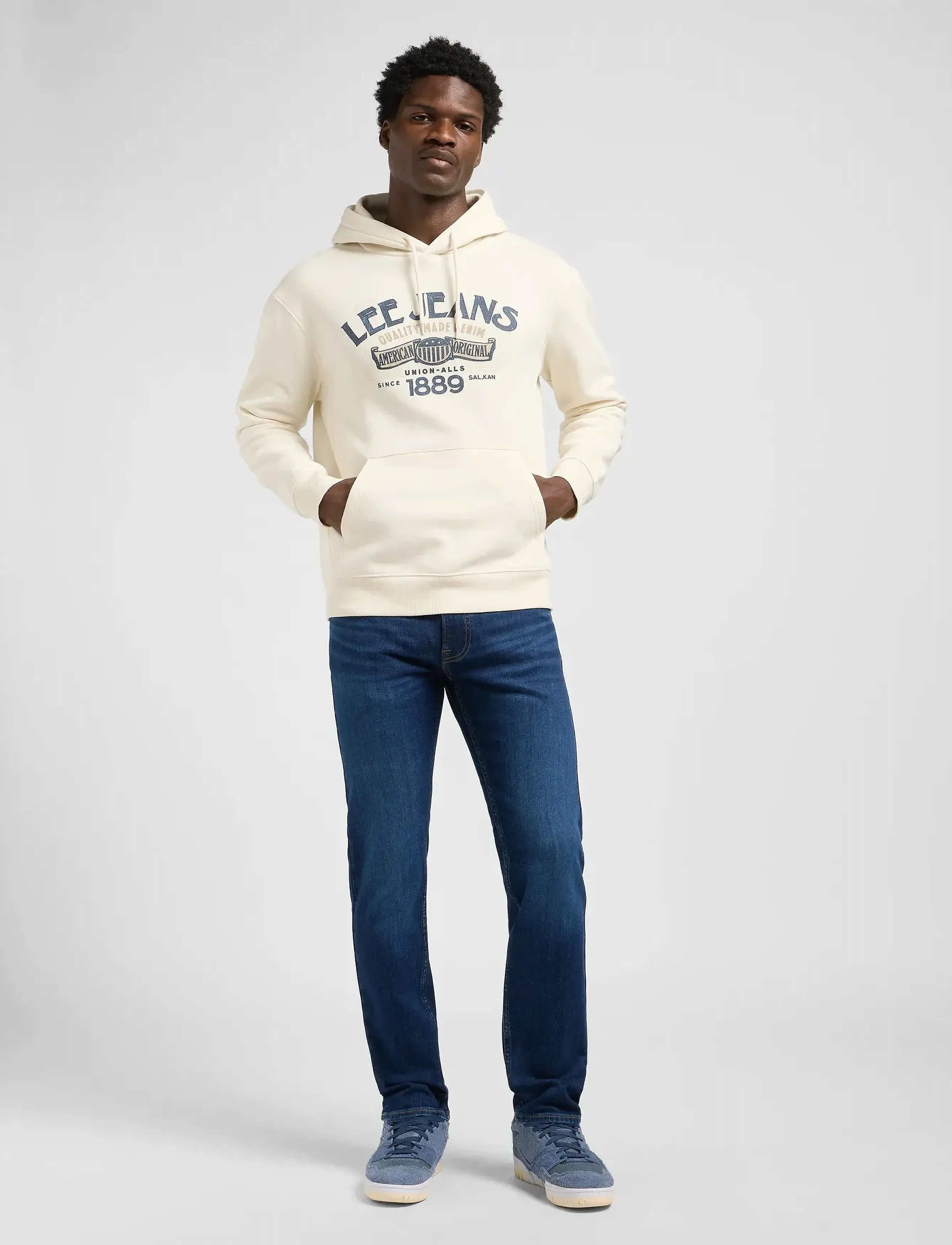 Lee Jeans - BIG LOGO HOODIE - ecru - 4