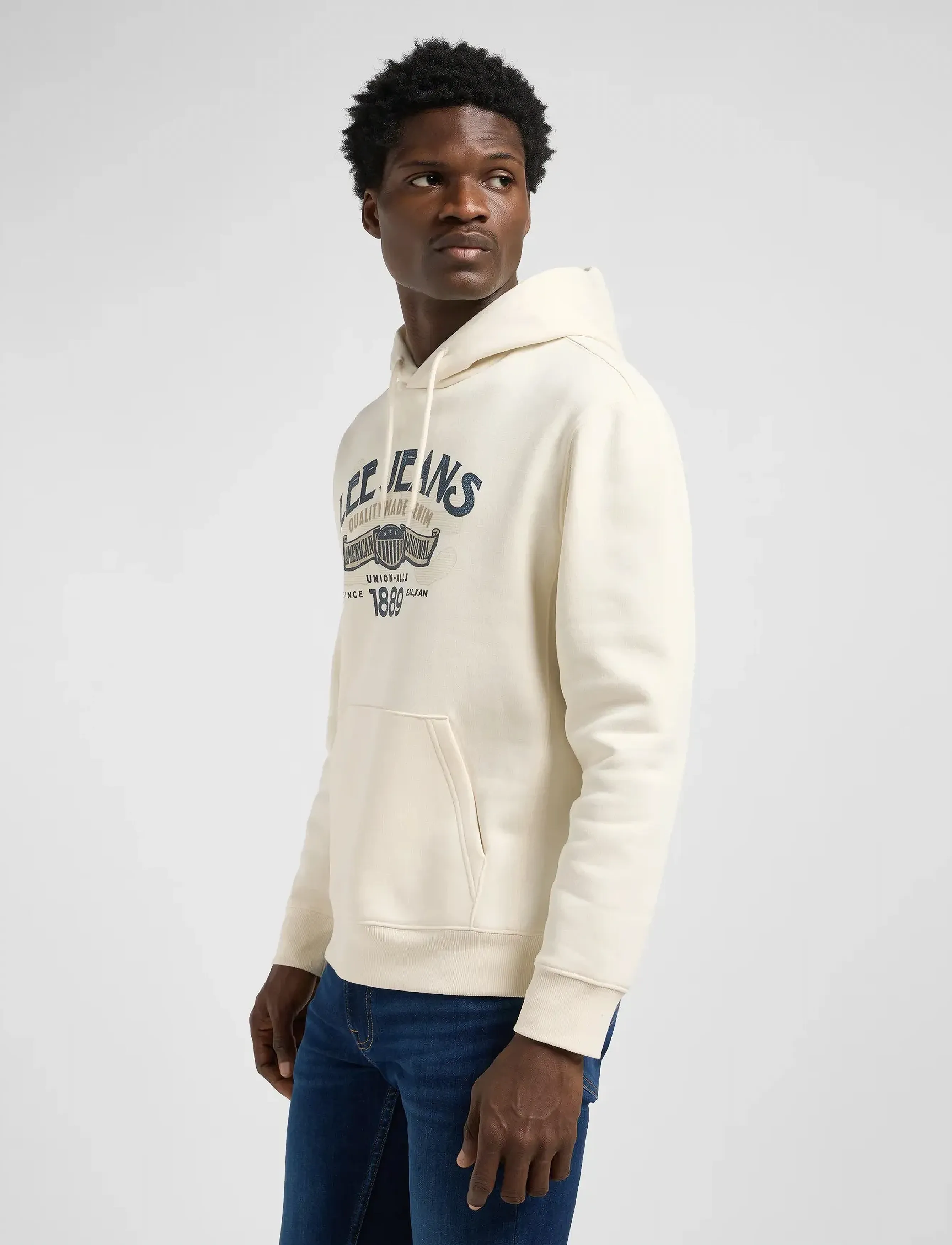 Lee Jeans - BIG LOGO HOODIE - ecru - 5
