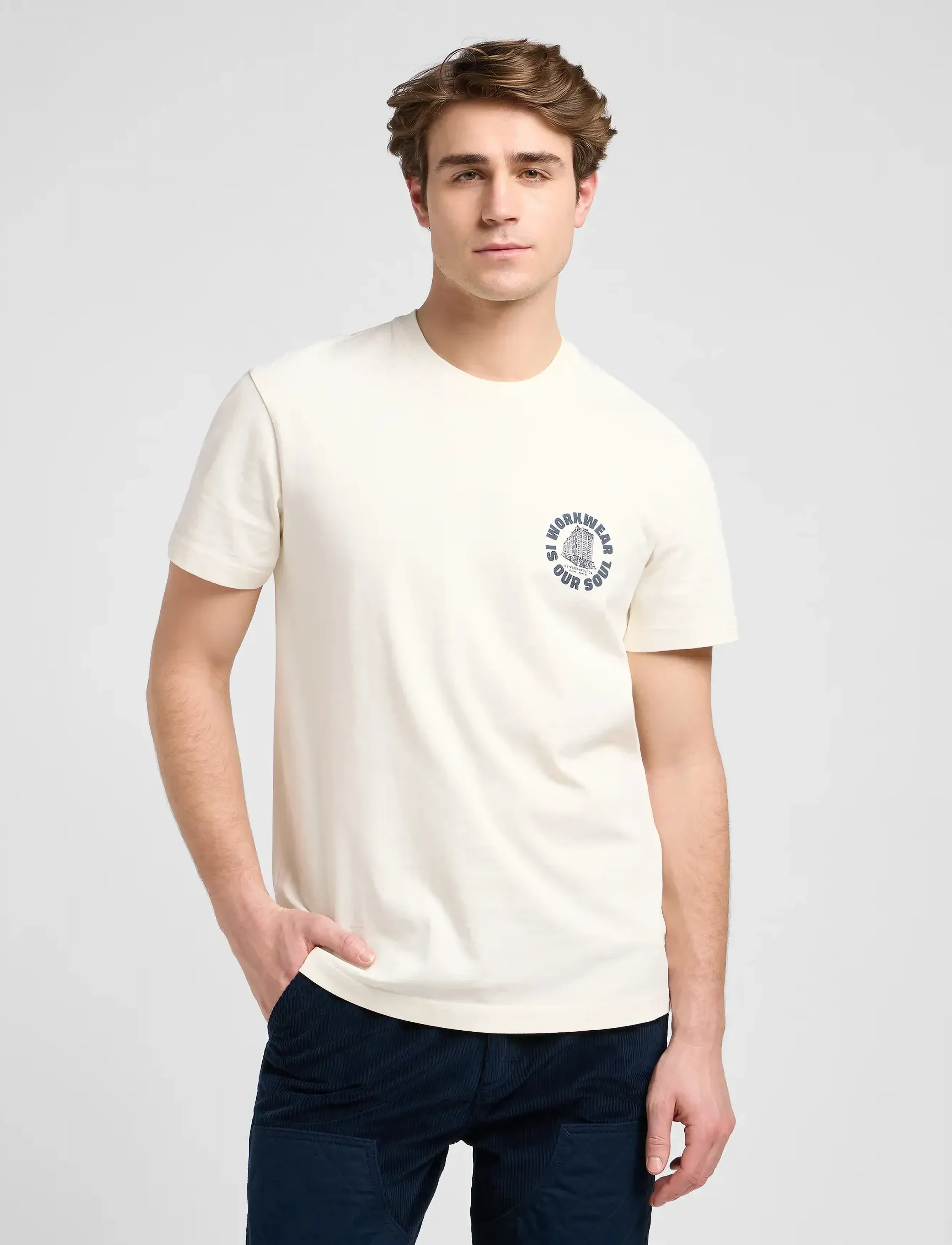 Lee Jeans Ww Graphic Tee, Grafisk T-Shirt, Cream, Str: XXL