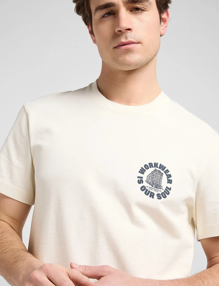 Lee Jeans - WW GRAPHIC TEE - lühikeste varrukatega t-särgid - ecru - 5