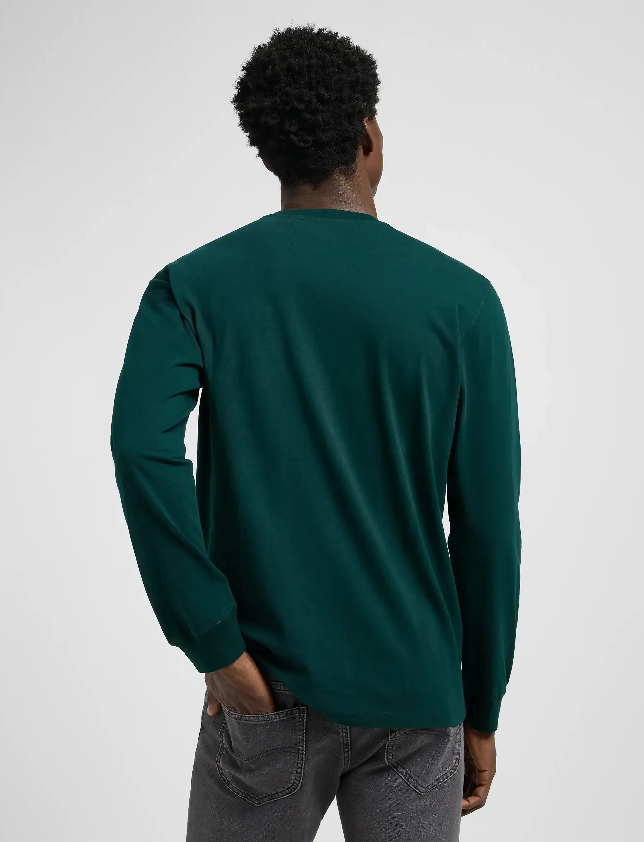 Lee Jeans - LS PATCH LOGO TEE - t-krekli ar garām piedurknēm - jade forest - 3