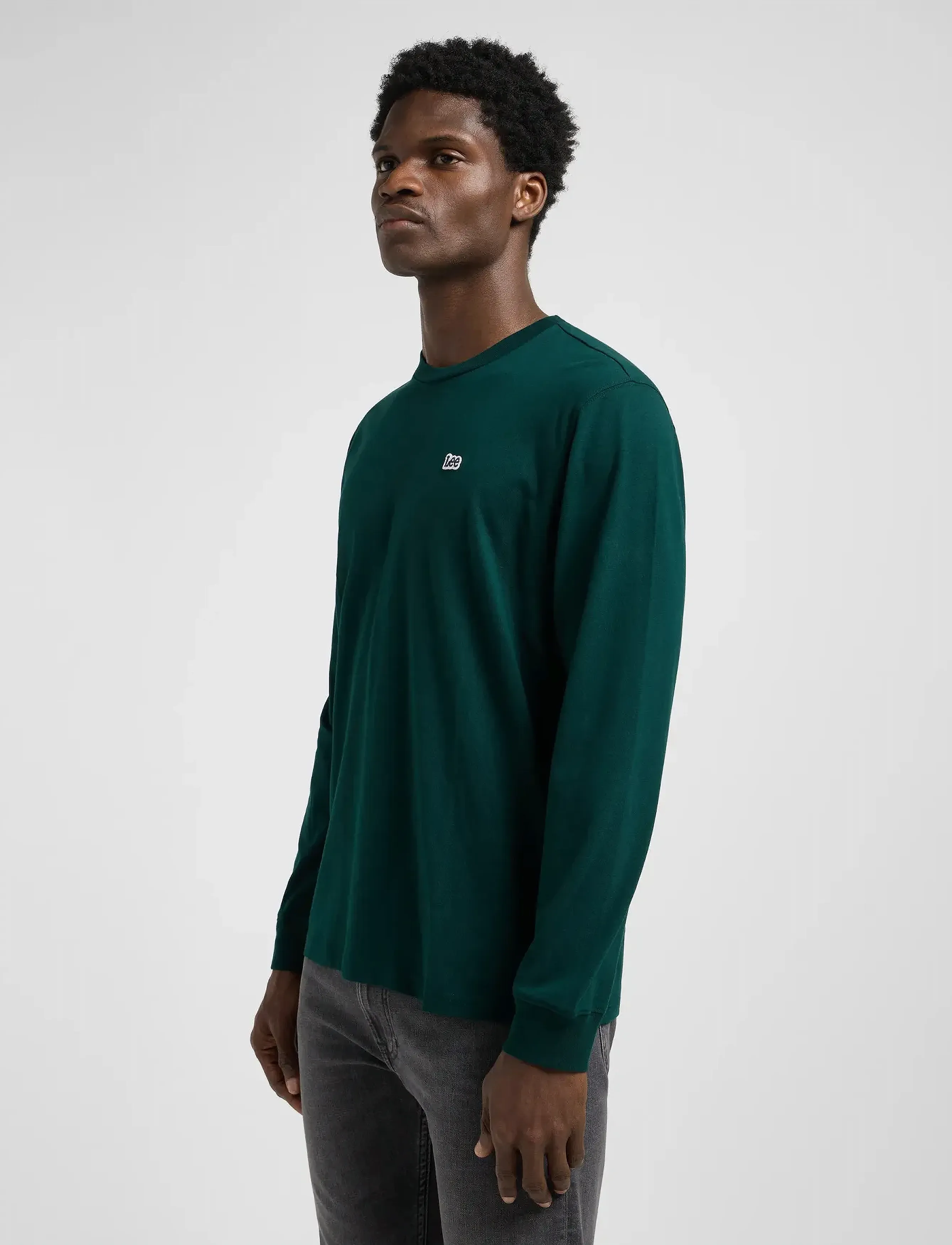 Lee Jeans - LS PATCH LOGO TEE - t-krekli ar garām piedurknēm - jade forest - 5