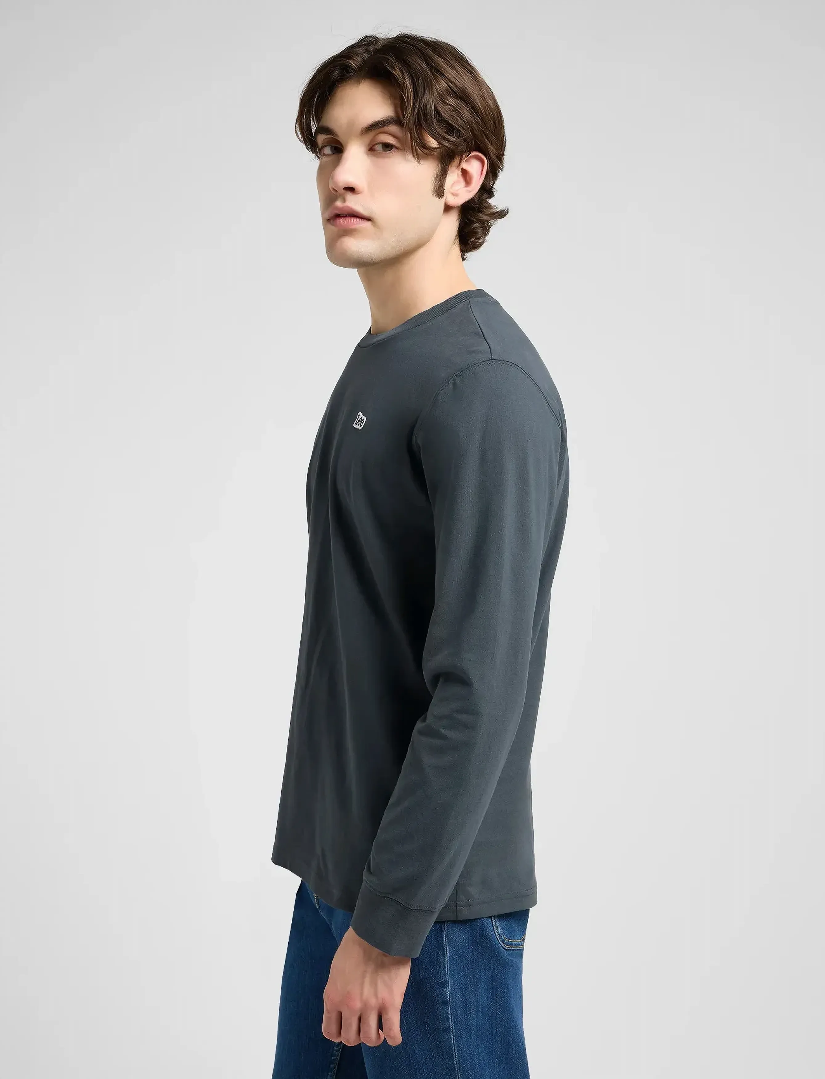 Lee Jeans - LS PATCH LOGO TEE - long-sleeved t-shirts - washed black - 4