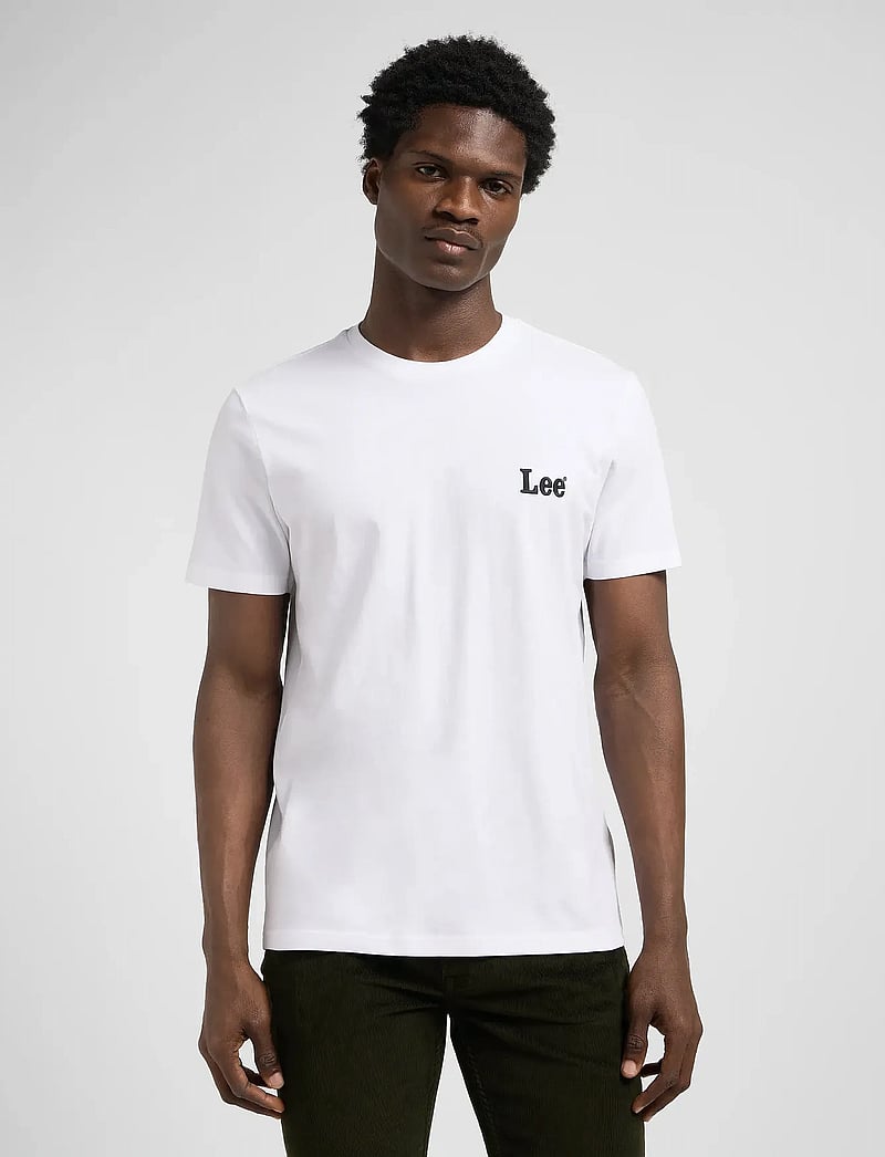 Lee Jeans - SS SMALL LOGO TEE - lühikeste varrukatega t-särgid - bright white - 0