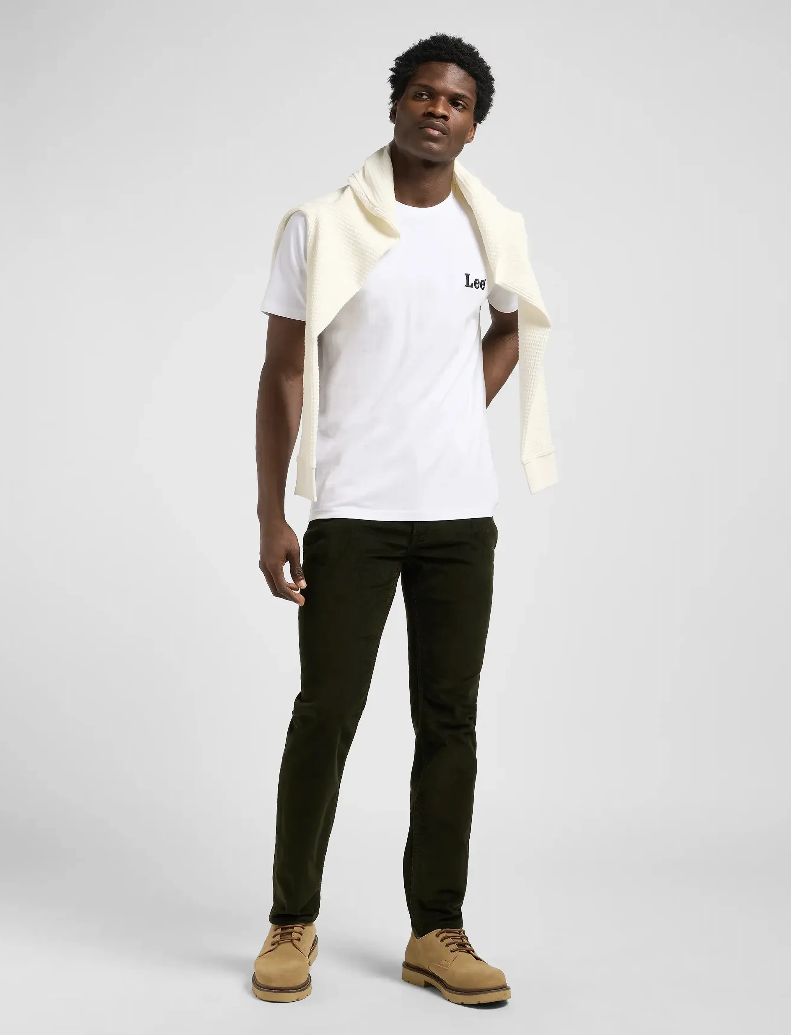 Lee Jeans - SS SMALL LOGO TEE - lägsta priserna - bright white - 4