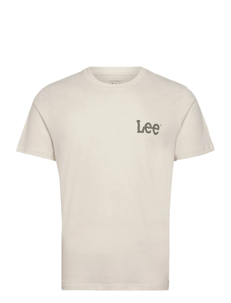 Lee Jeans - MEDIUM WOBBLY LEE TEE - kortärmade t-shirts - ecru - 1
