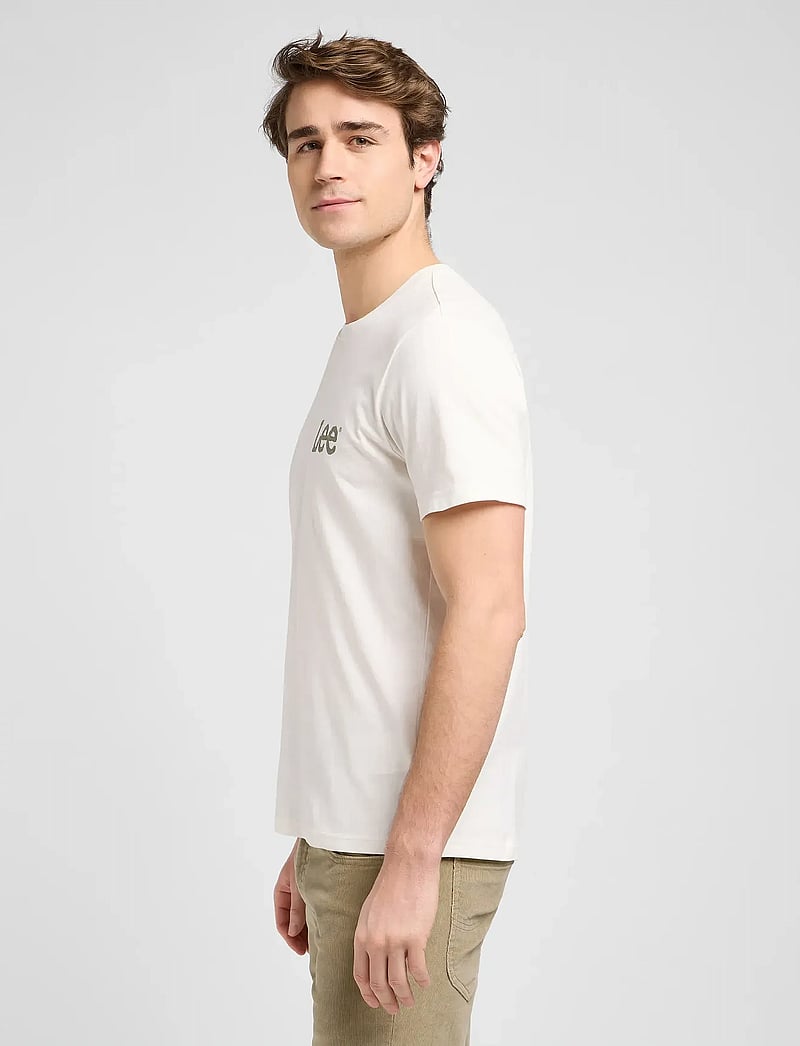 Lee Jeans - MEDIUM WOBBLY LEE TEE - kortärmade t-shirts - ecru - 5