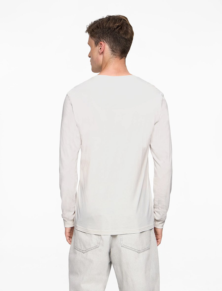 Lee Jeans - LS WOBBLY LEE TEE - langärmelige t-shirts - ecru - 4