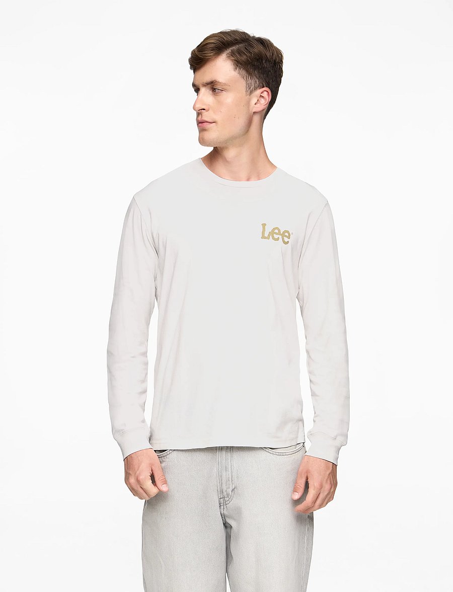 Lee Jeans - LS WOBBLY LEE TEE - langärmelige t-shirts - ecru - 0