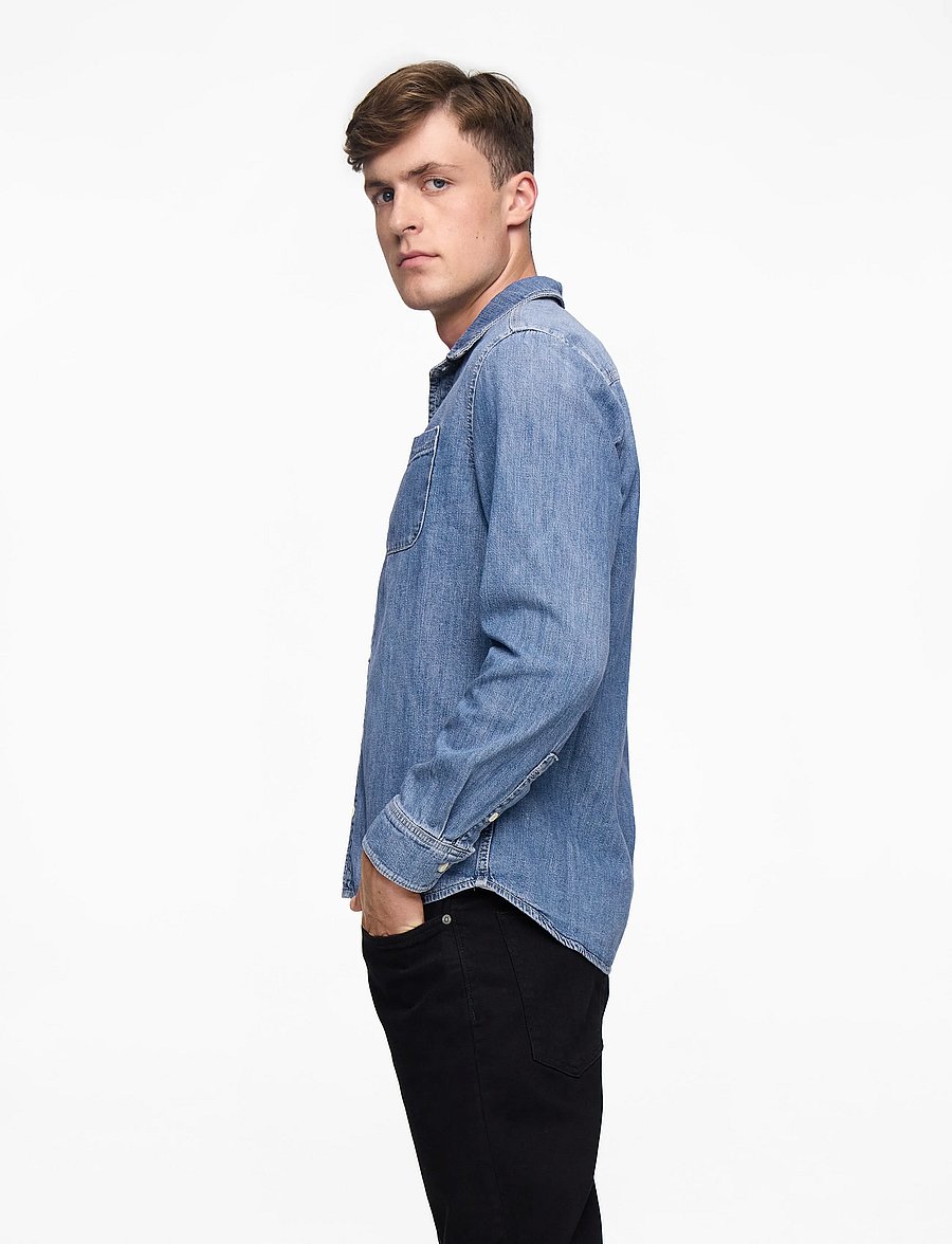 Lee Jeans - LEESURE SHIRT - denimowe koszulki - mid blue denim - 3