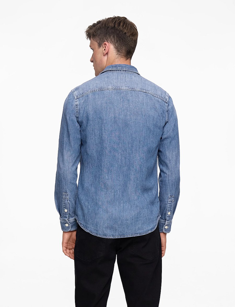 Lee Jeans - LEESURE SHIRT - denimowe koszulki - mid blue denim - 4