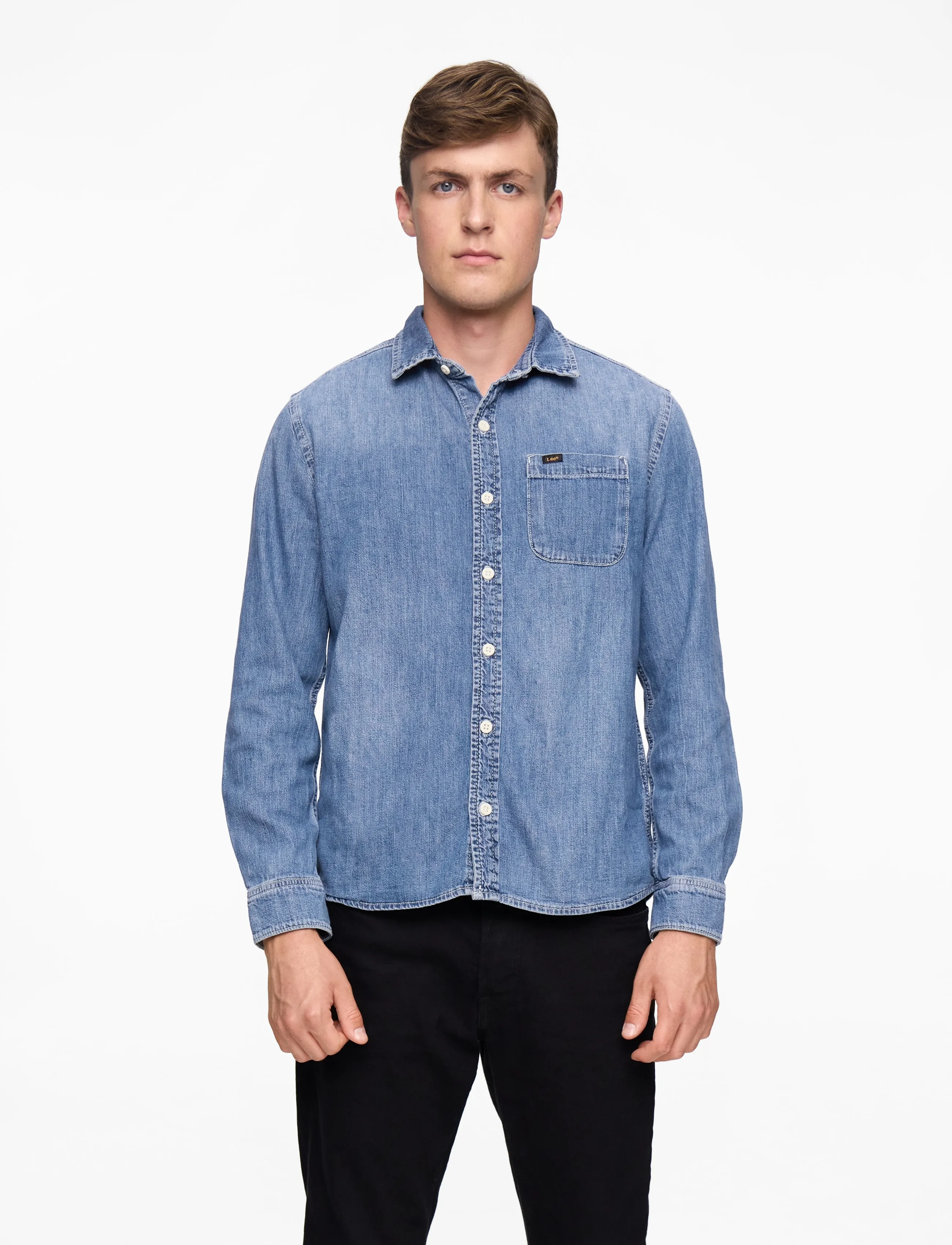 Lee Jeans LEESURE SHIRT - Denimskjorter - MID BLUE DENIM / blue
