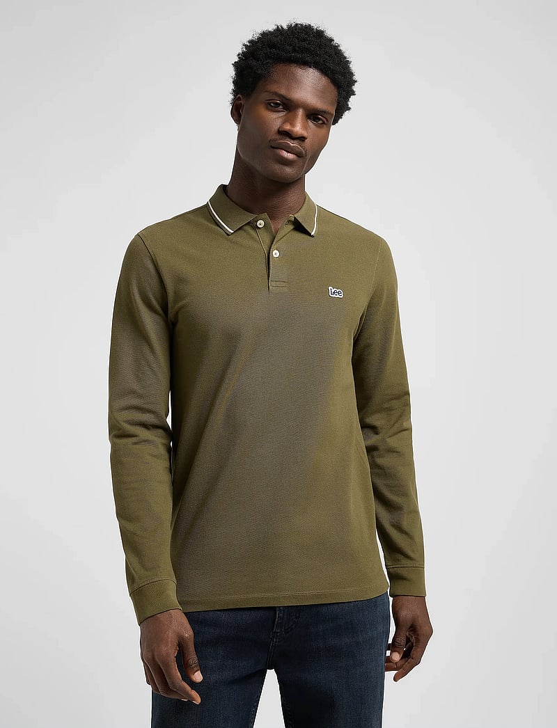Lee Jeans - LS PIQUE POLO - långärmade pikéer - army green - 0