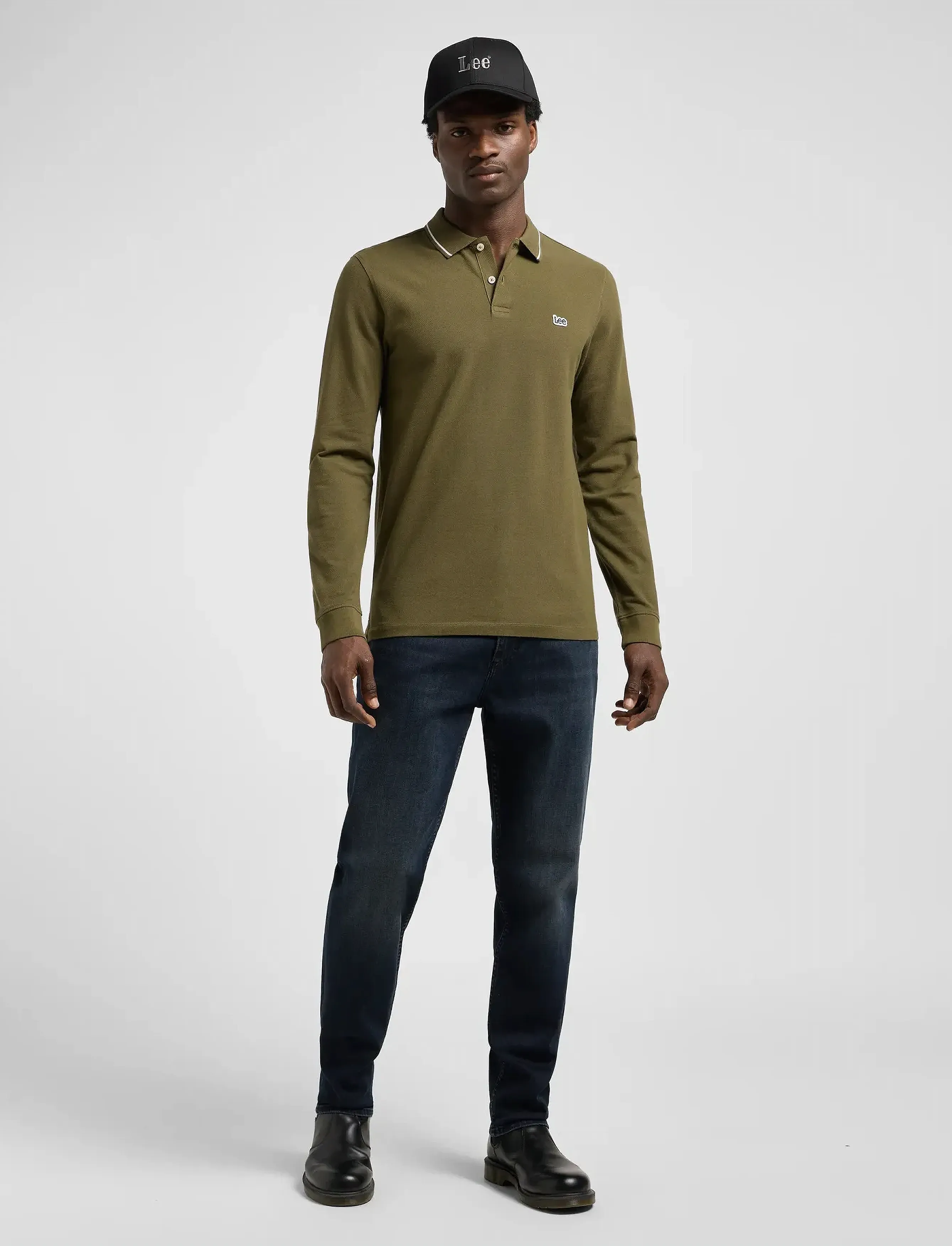 Lee Jeans - LS PIQUE POLO - långärmade pikéer - army green - 4