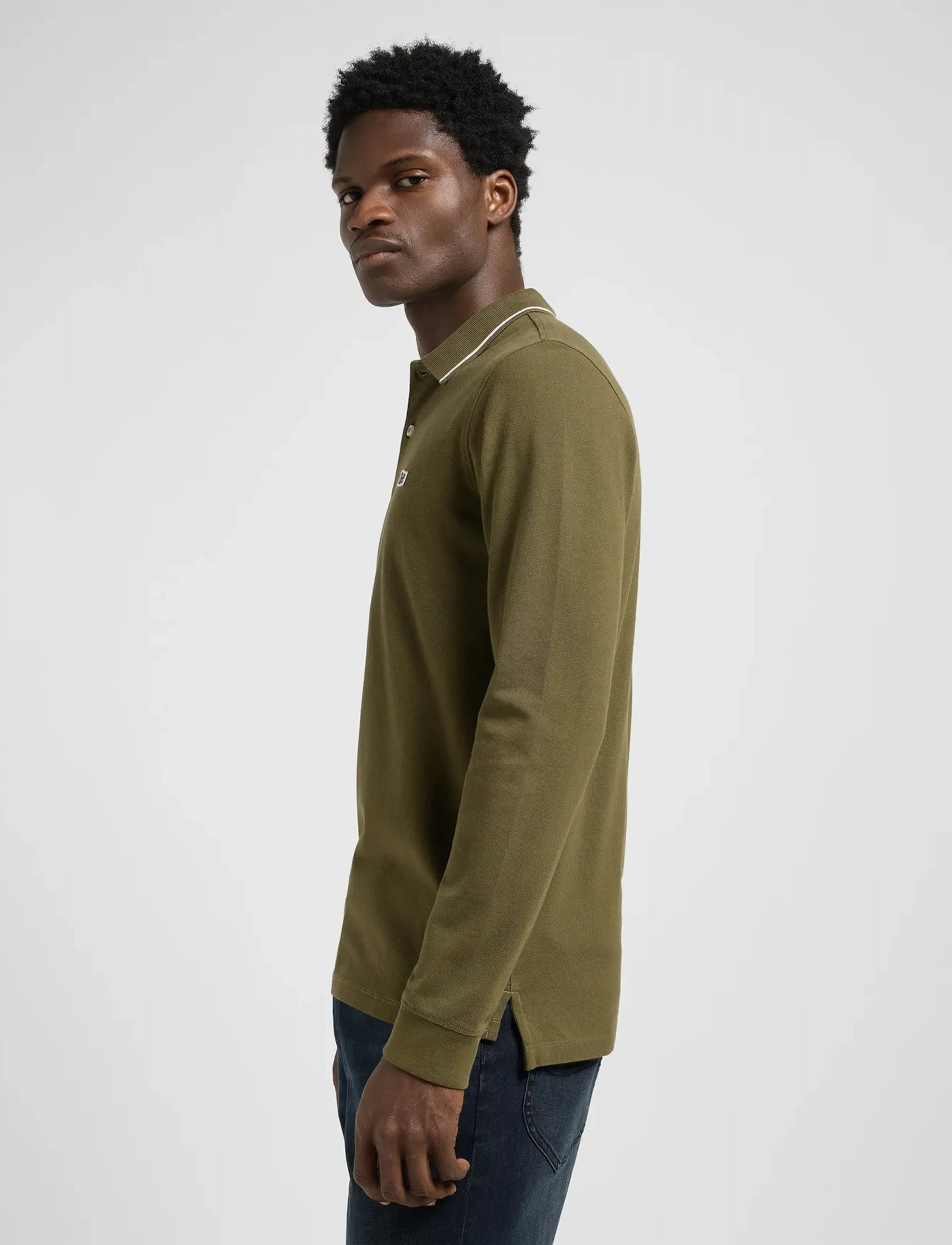 Lee Jeans - LS PIQUE POLO - polo marškinėliai ilgomis rankovėmis - army green - 5