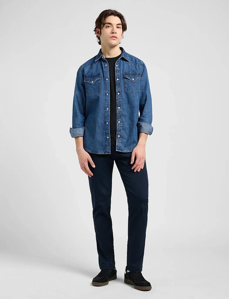 Lee Jeans - REGULAR CHINO - chino stila bikses - rivet navy - 3