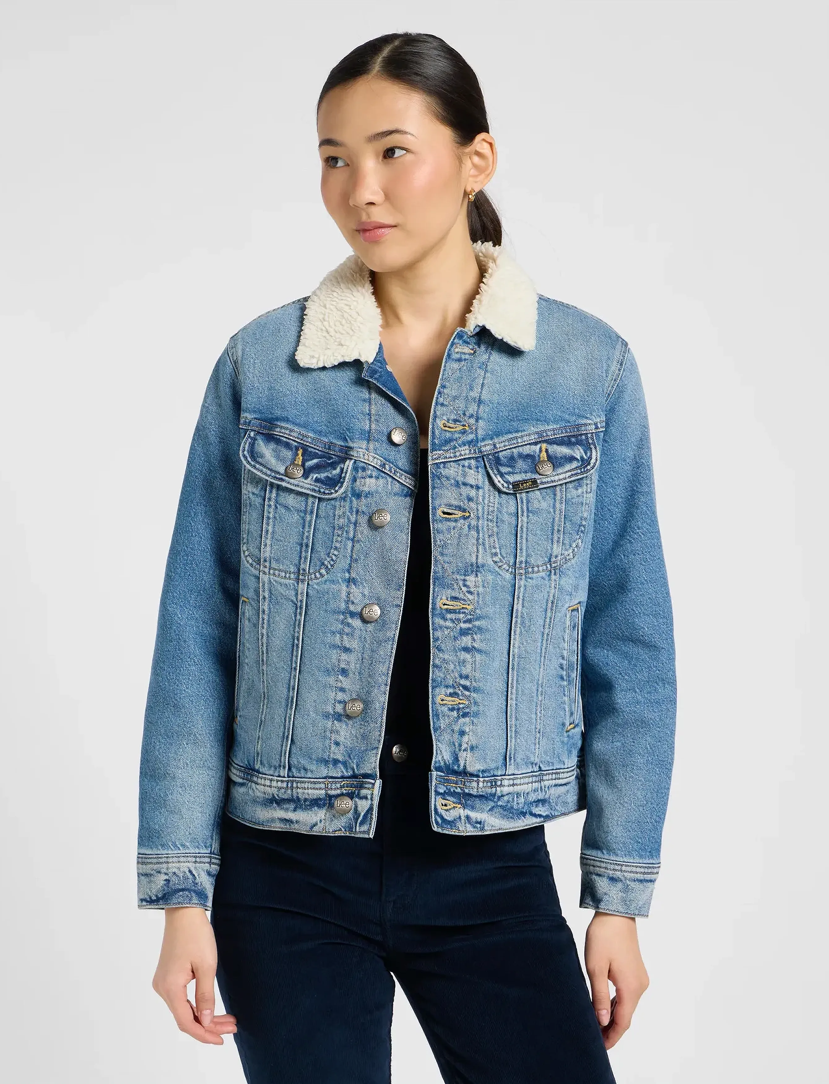 Lee Jeans SHERPA RIDER JKT - Tøj - TELEPORT ME / blue